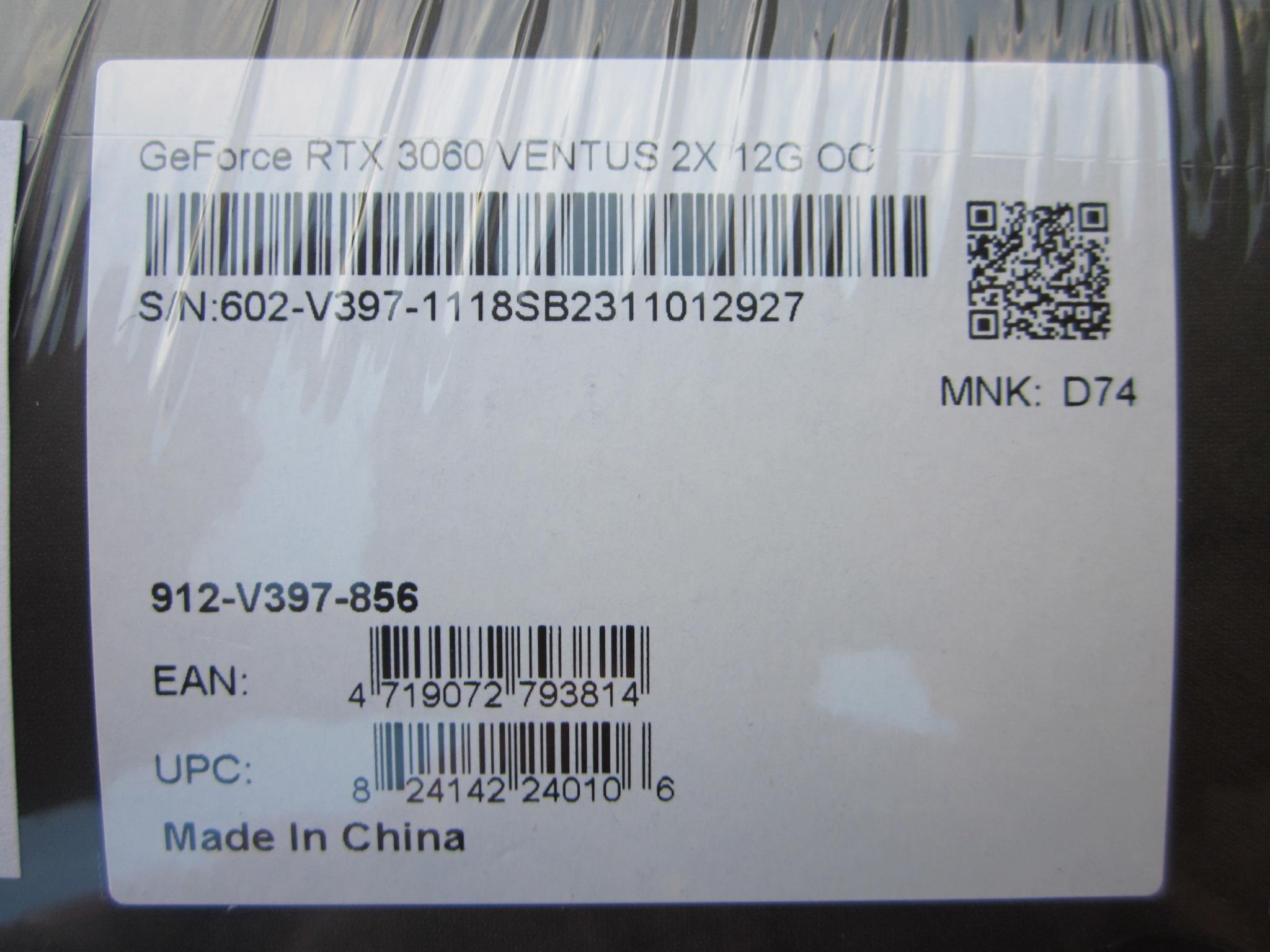 NEW! MSI NVIDIA RTX 3060 12GB Ventus 2X OC PCIe 4.0 Video Card