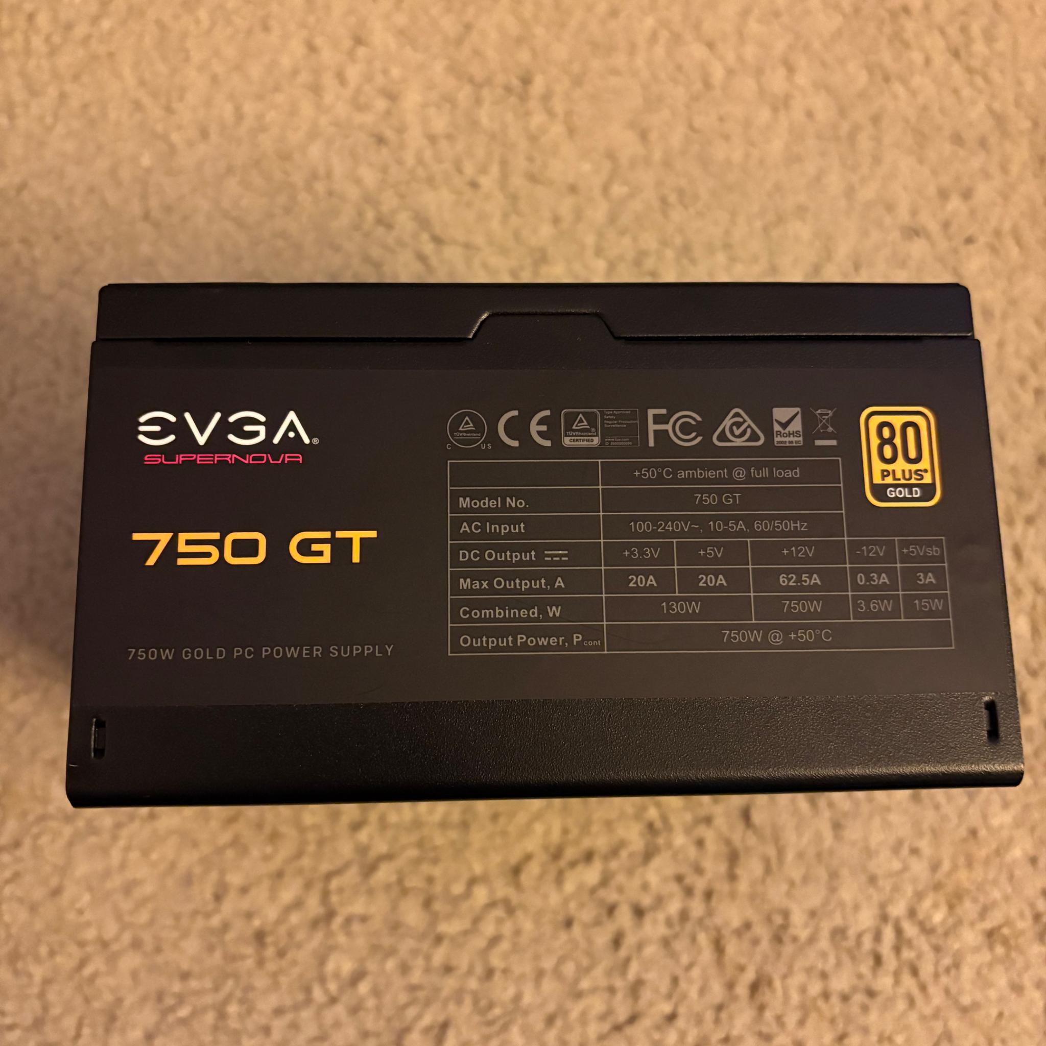 EVGA 750 GT, 80 Plus Gold 750W, Fully Modular, Auto Eco Mode