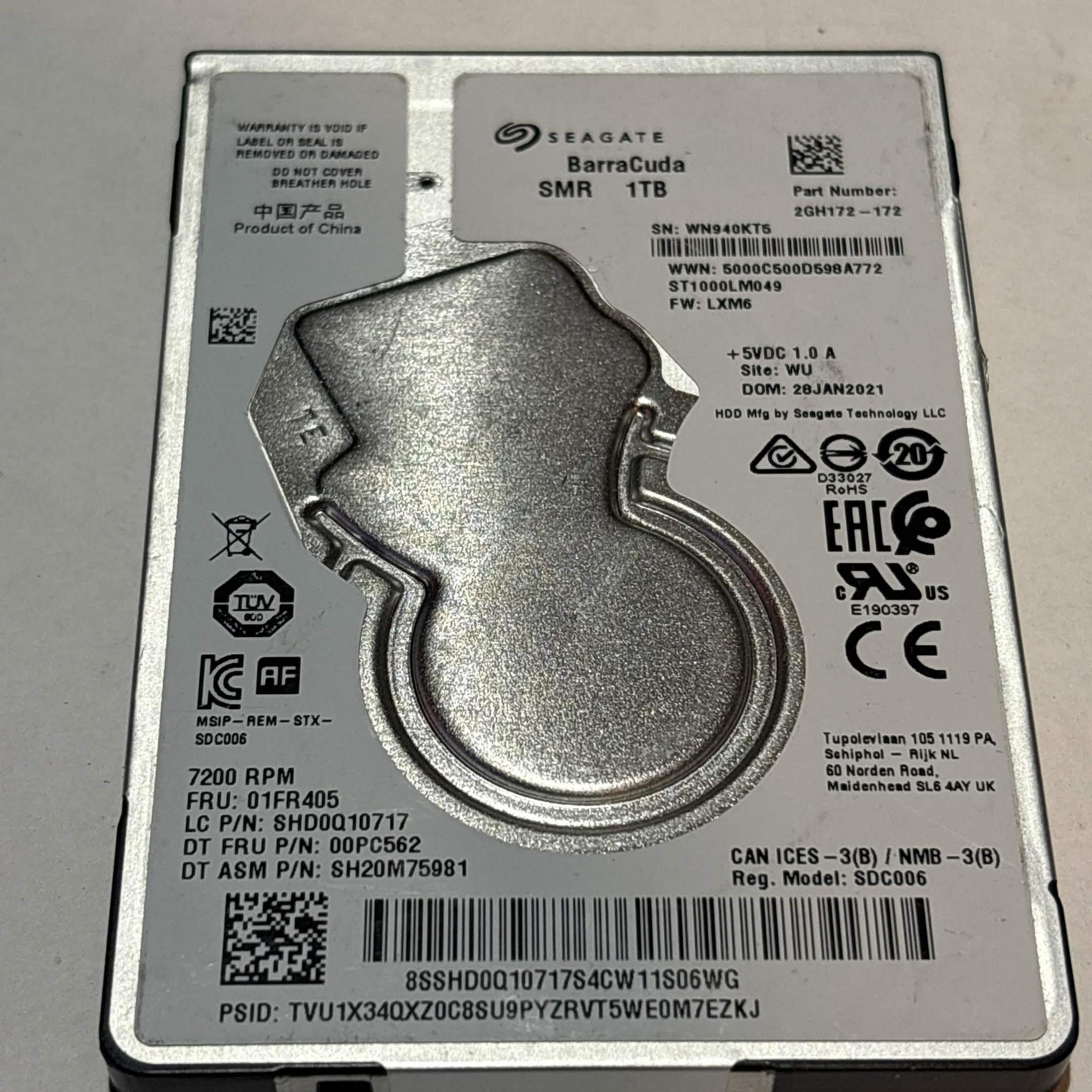Seagate Barracuda 1TB SATA Laptop Hard Drive | Tested & Functional