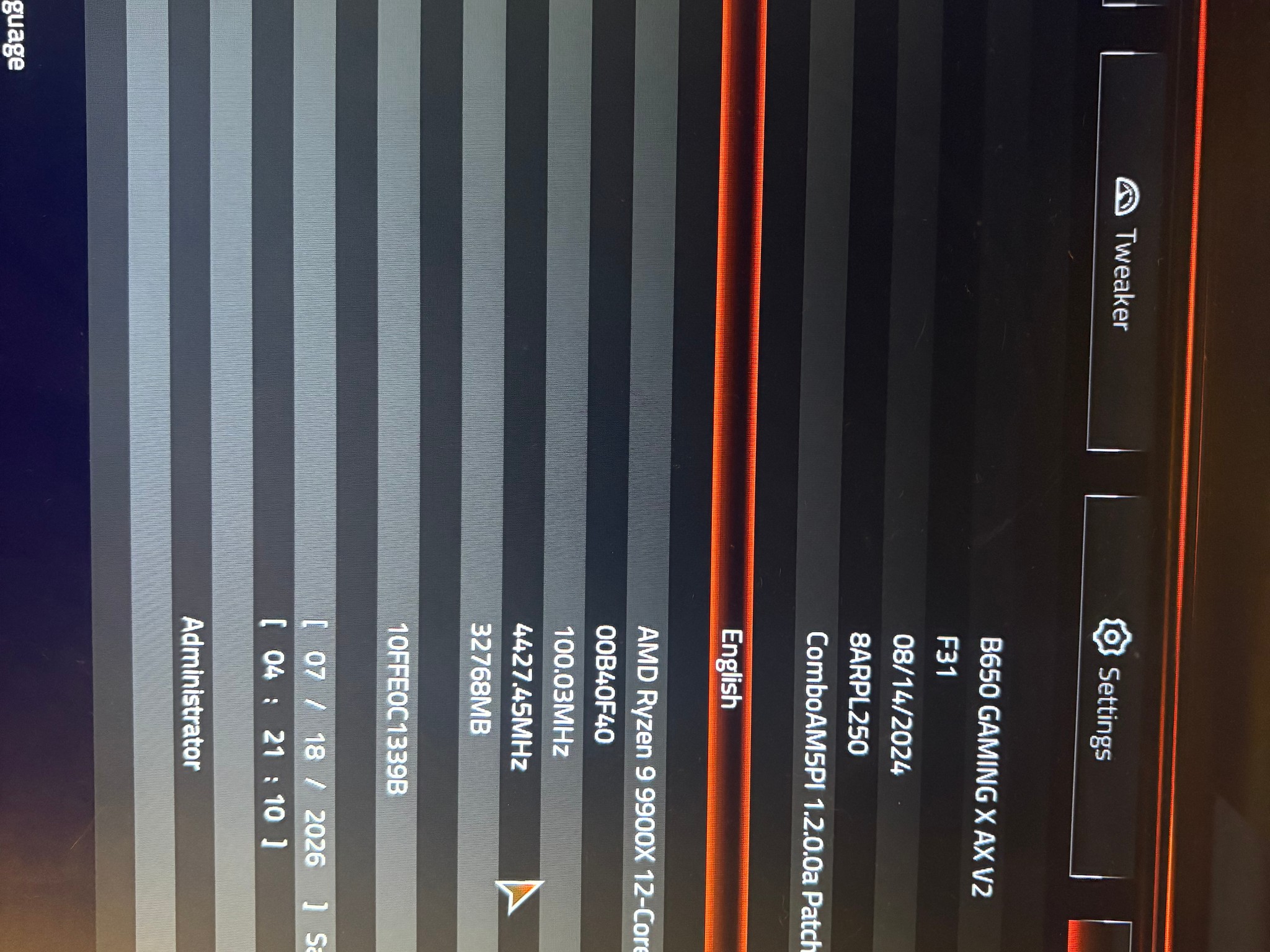 RYZEN 9 9900X WITH GIGABYTE B650 GAMING AX V2 MOTHERBOARD