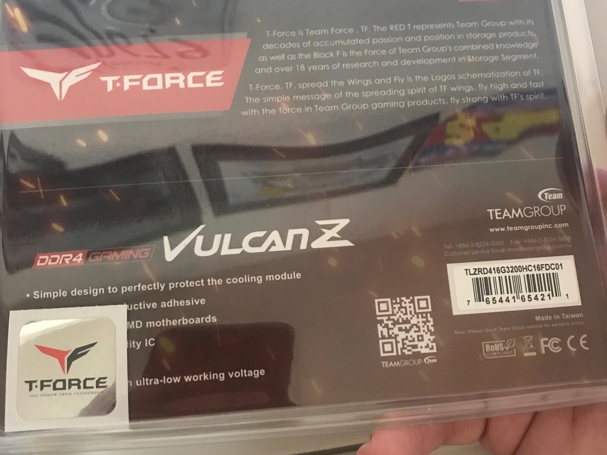 TFORCE VULCAN Z DDR4 16gb 3200mhz