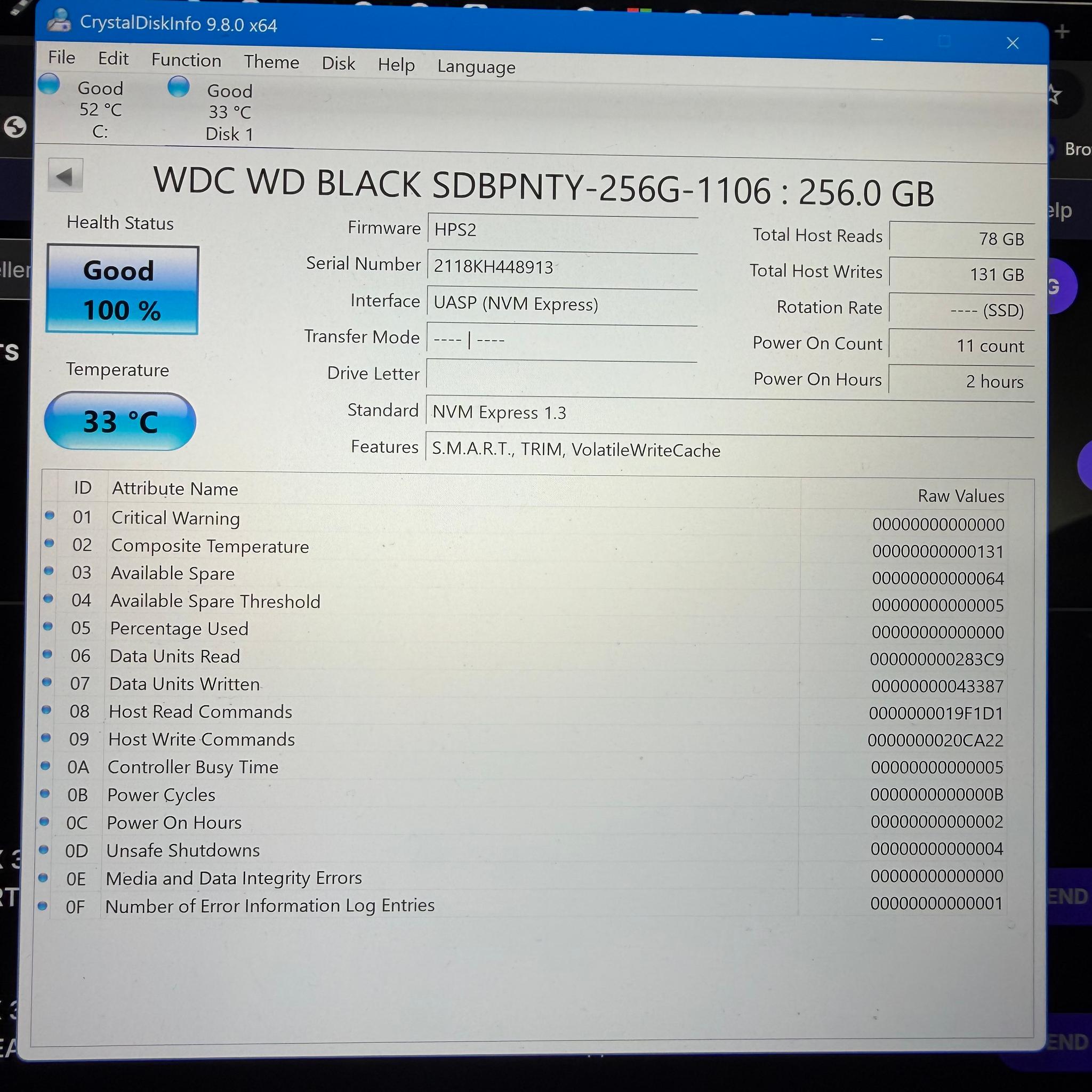 New Tested WD Black NVME M.2 2280 256GB SSD