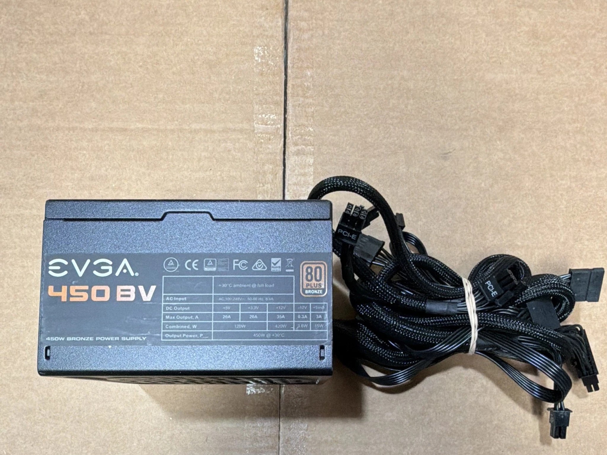 EVGA 450 BV 450W 80 Plus Bronze Power Supply 100-BV-0450-B1 | Tested & Working