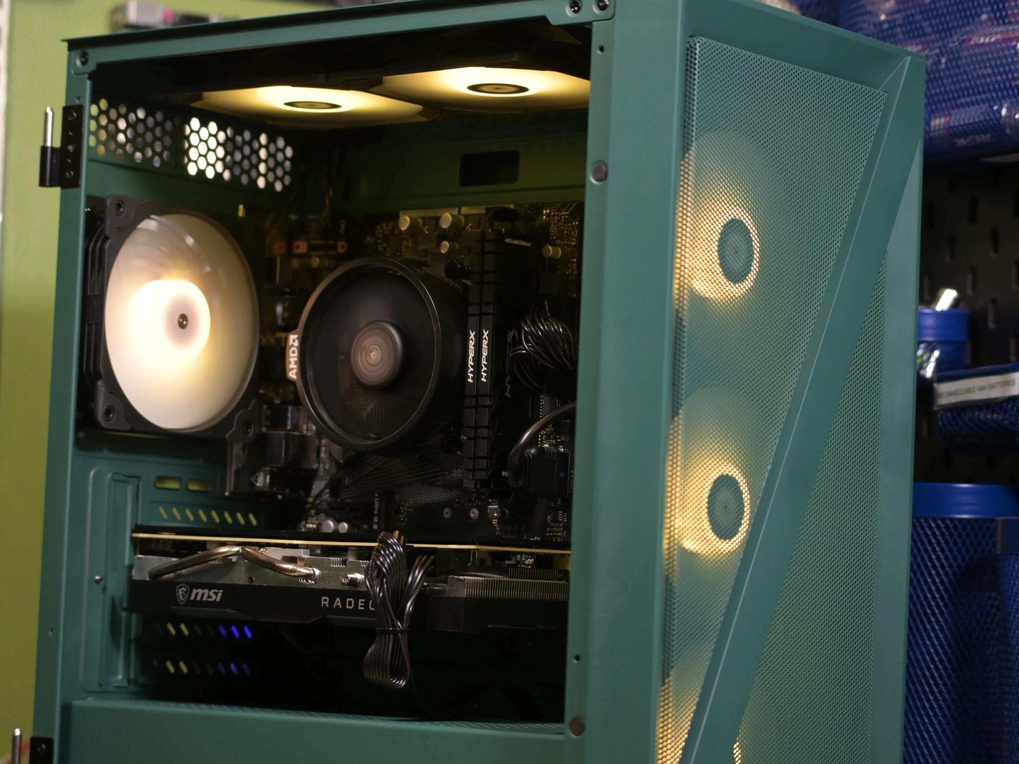 Custom Green RX 5700 XT 8GB Overclocked PC [Ryzen 5 5500, 32gb DDR4 RAM, 1TB SSD]