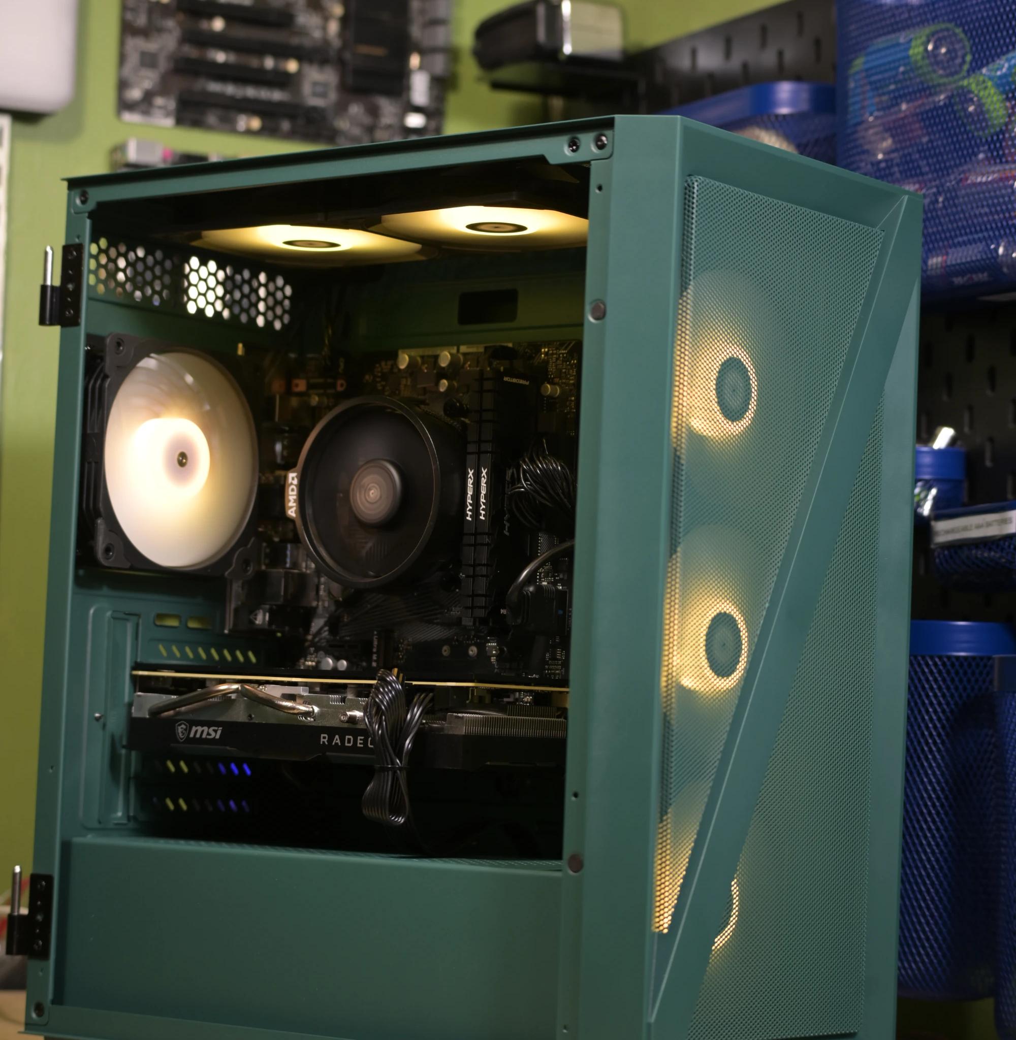 Custom Green RX 5700 XT 8GB Overclocked PC [Ryzen 5 5500, 32gb DDR4 RAM, 1TB SSD]