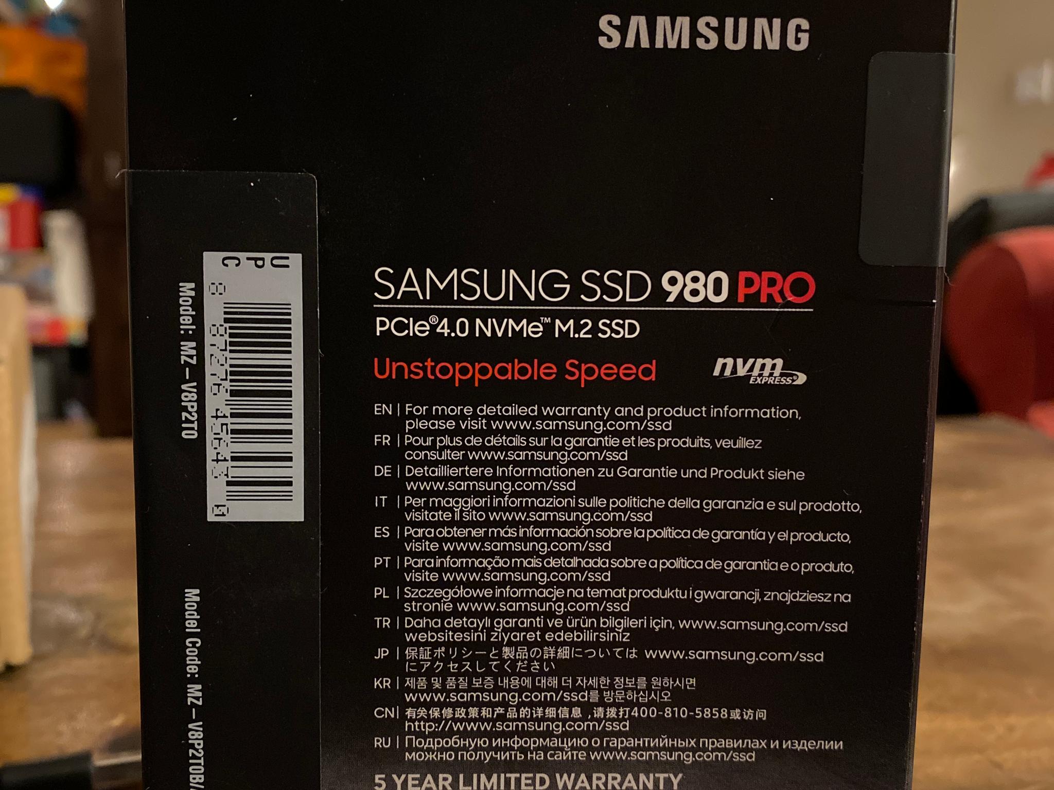 Brand-New Samsung 980 PRO 2TB PCIe 4.0 NVMe M.2 SSD