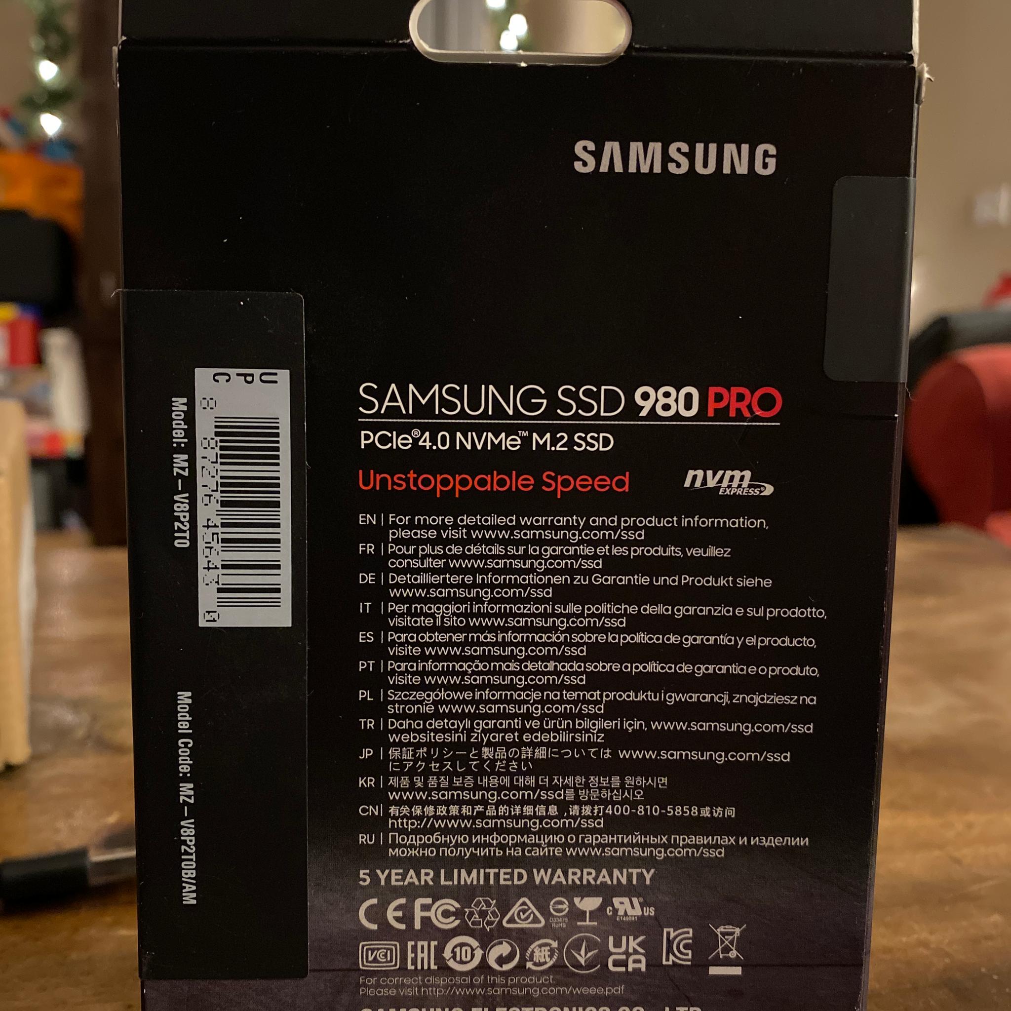 Brand-New Samsung 980 PRO 2TB PCIe 4.0 NVMe M.2 SSD