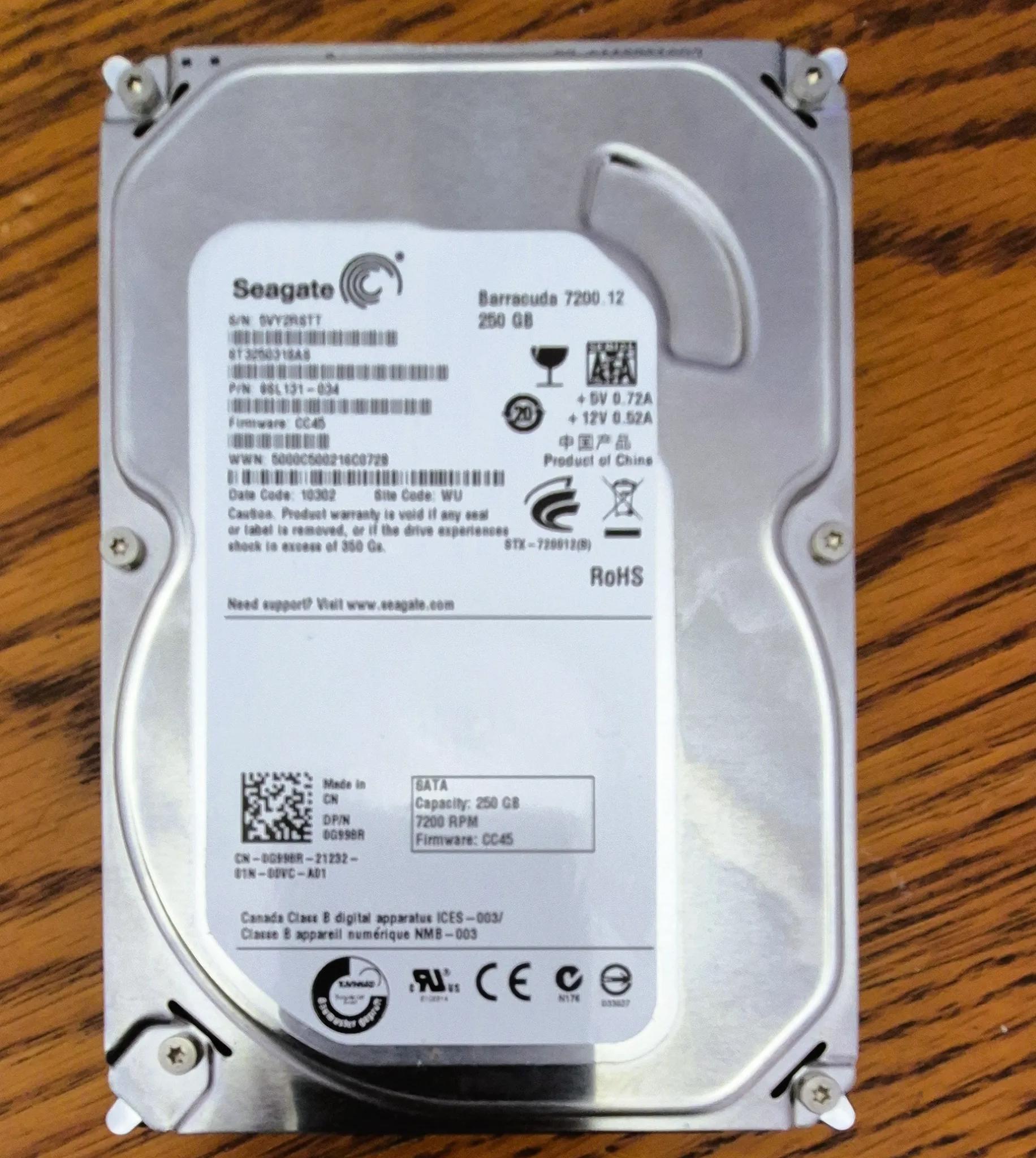 Refurbished Seagate Barracuda ST3250318AS 250GB Hard Drive SATA