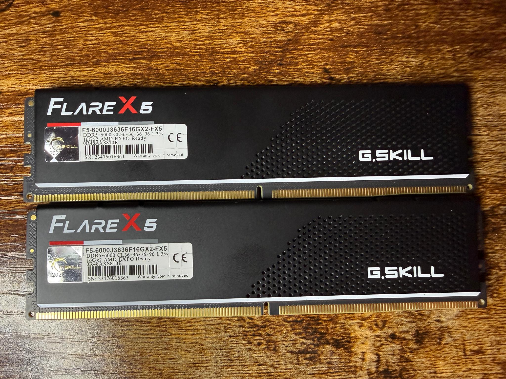 G.Skill Flare X5 DDR5-6000 CL36-36-36-96 1.35V 32GB (2x16GB) XMP/EXPO F5-6000J3636F16GX2-FX5