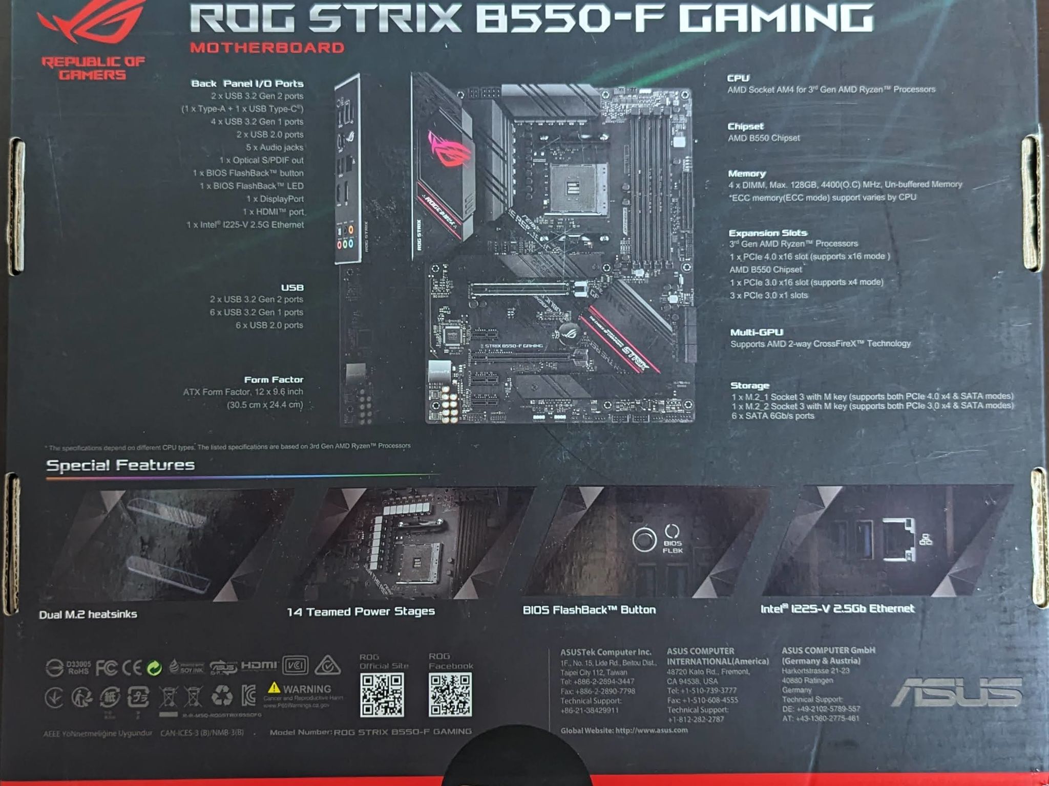 ASUS ROG STRIX B550-F ATX AM4 || w/o Wi-Fi