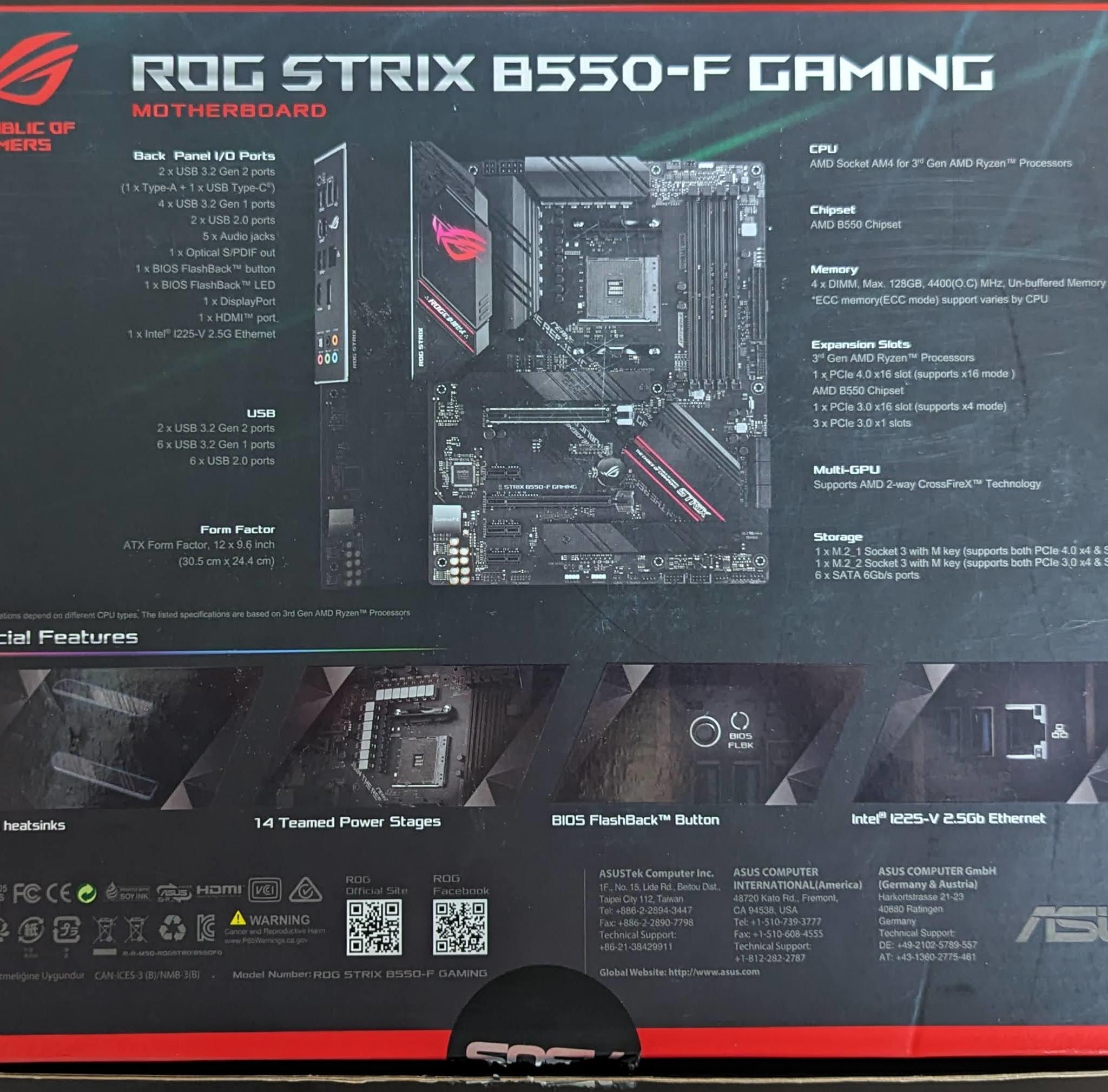 ASUS ROG STRIX B550-F ATX AM4 || w/o Wi-Fi
