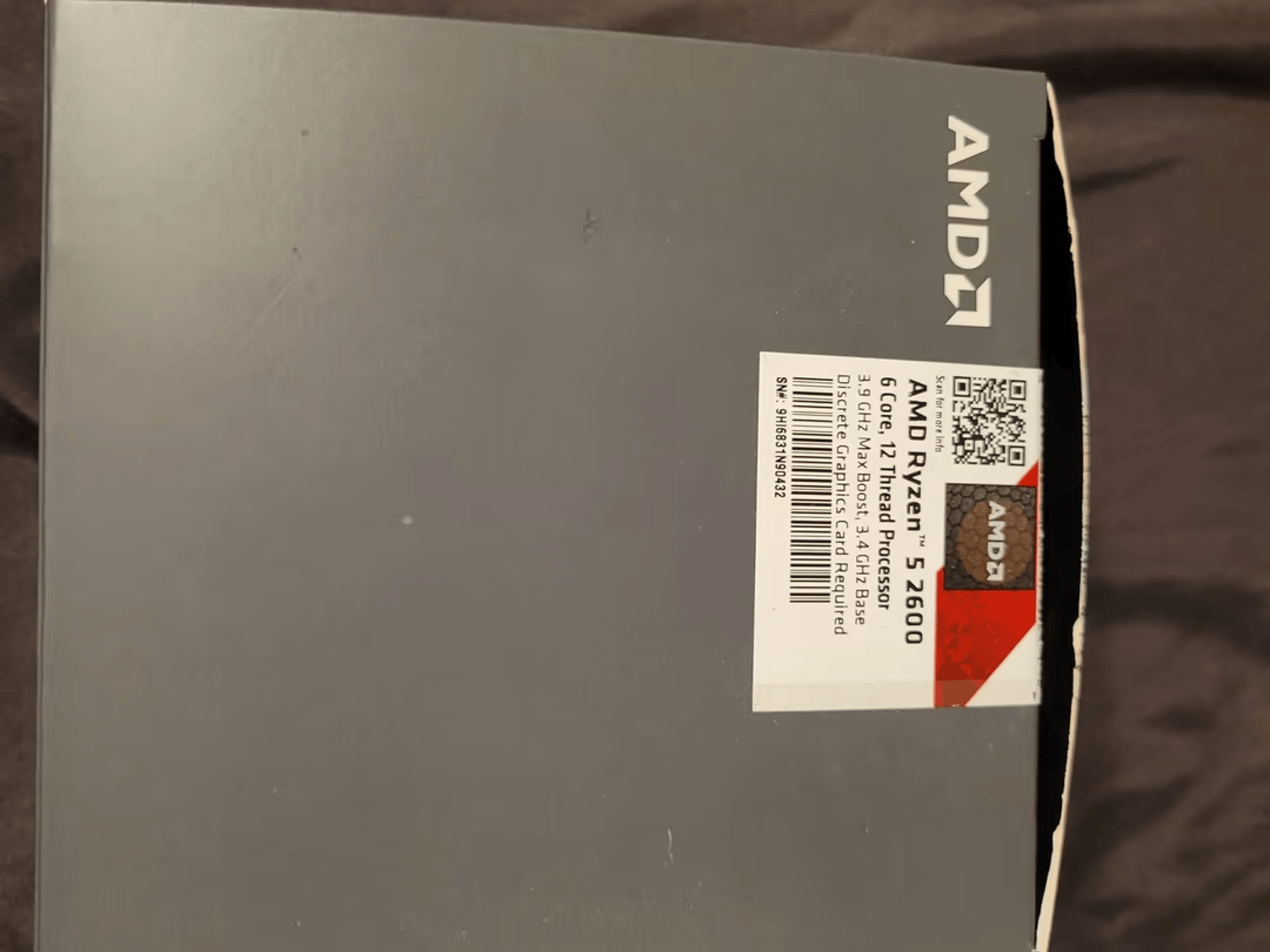 AMD Ryzen 2600 3.4 GHZ 6 Core CPU -USED