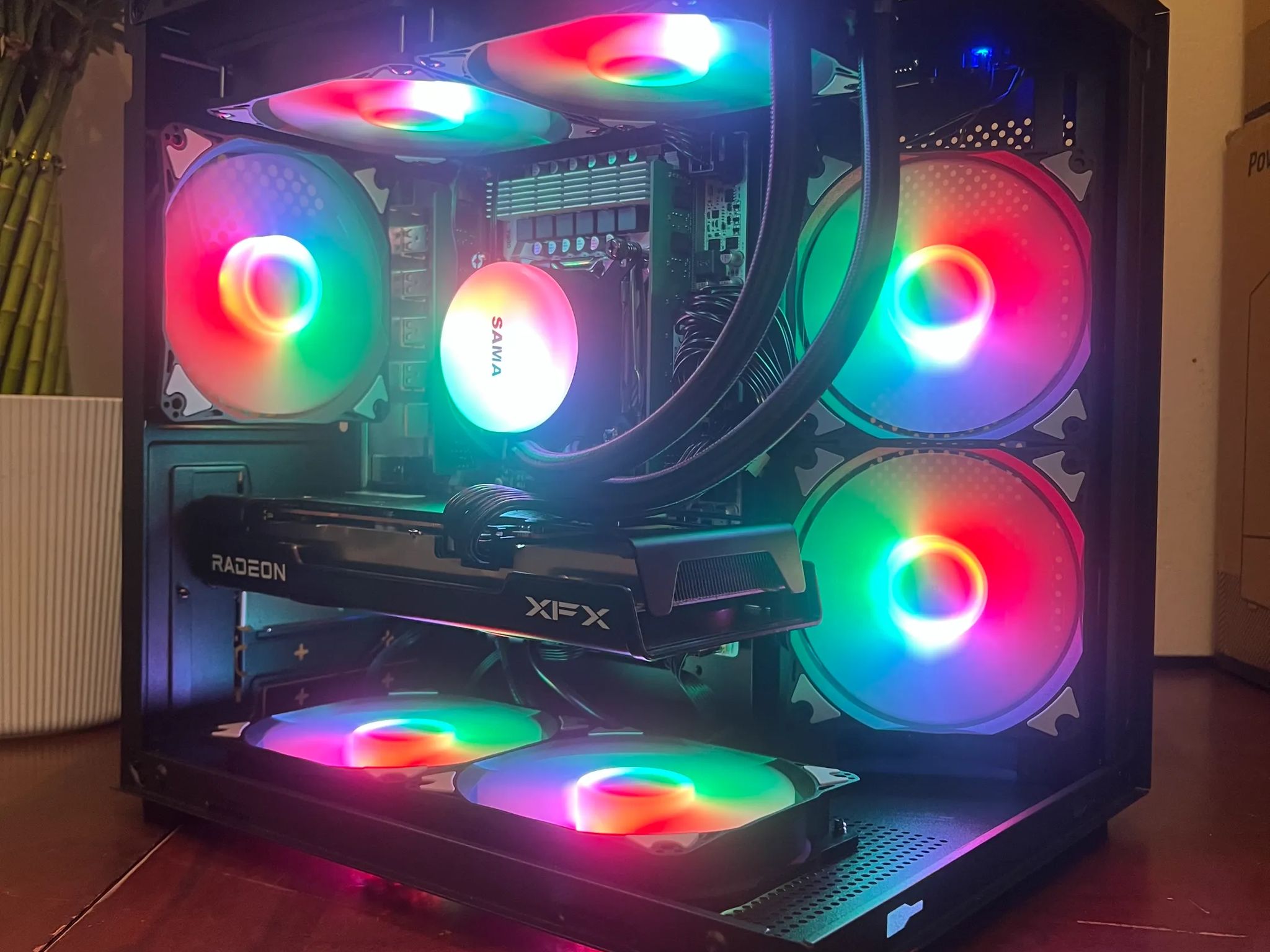 Water Cooled Intel 10 Core White Gaming PC RX 6600 8GB 1tb SSD 16GB RAM WIFi WINDOWS 11 Pro