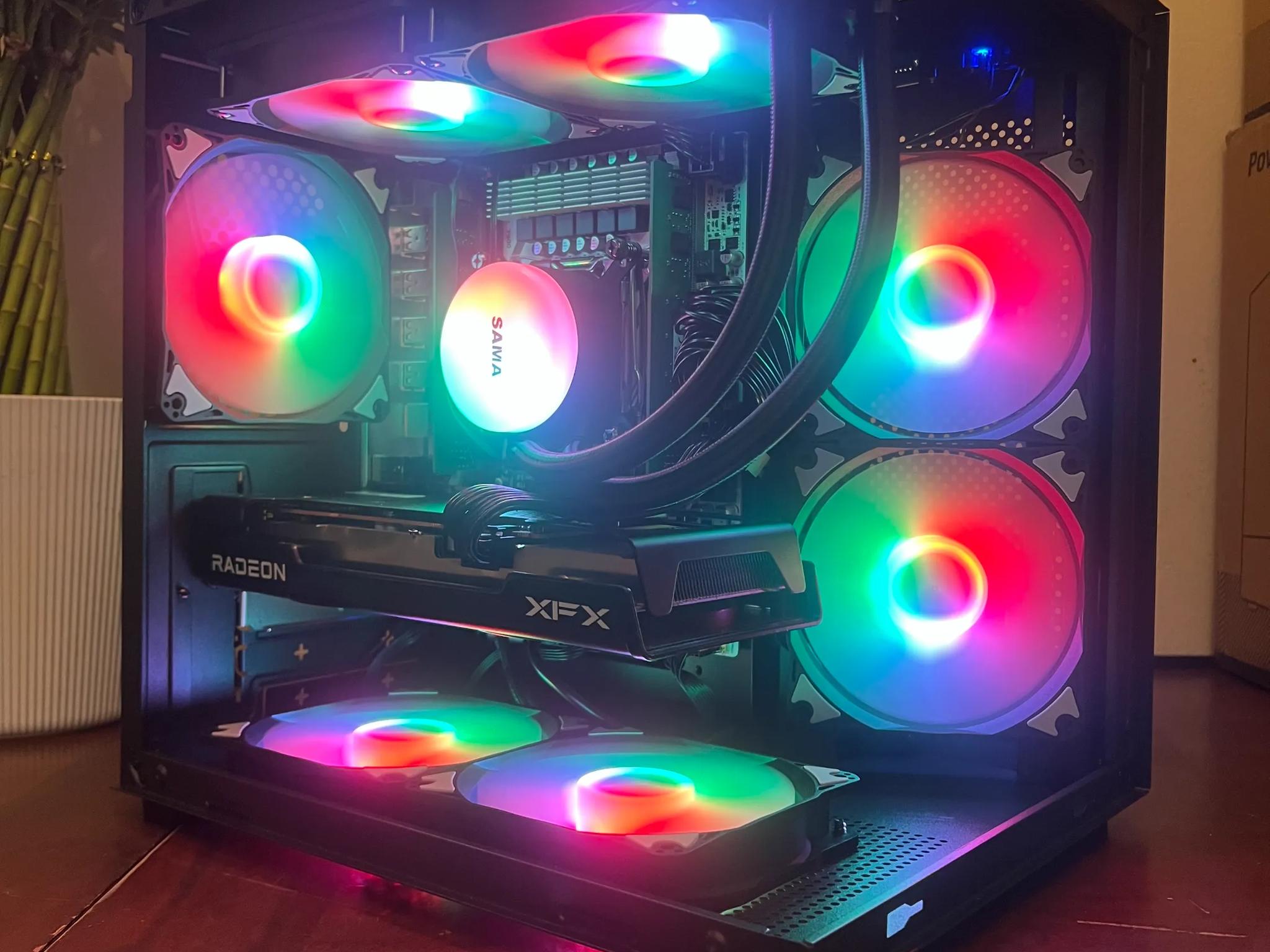 Water Cooled Intel 10 Core White Gaming PC RX 6600 8GB 1tb SSD 16GB RAM WIFi WINDOWS 11 Pro