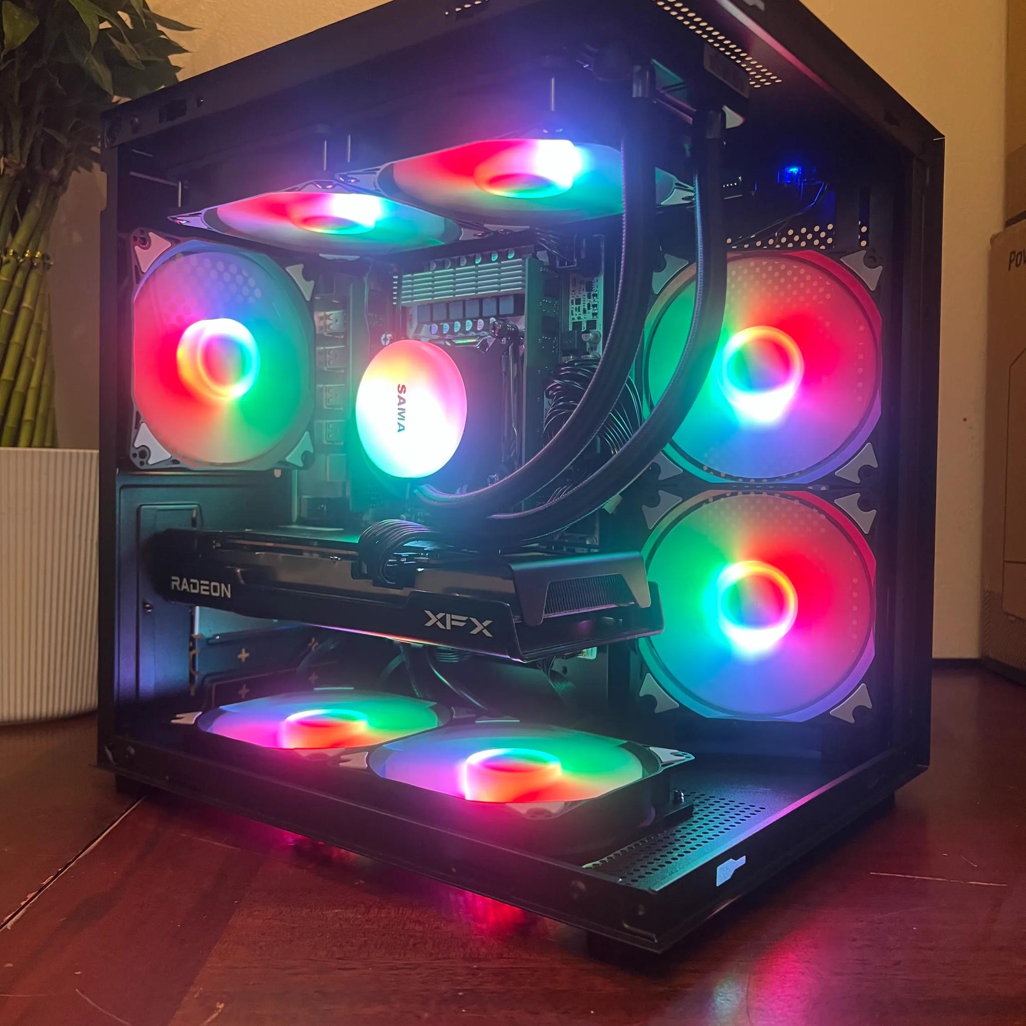 Water Cooled Intel 10 Core White Gaming PC RX 6600 8GB 1tb SSD 16GB RAM WIFi WINDOWS 11 Pro