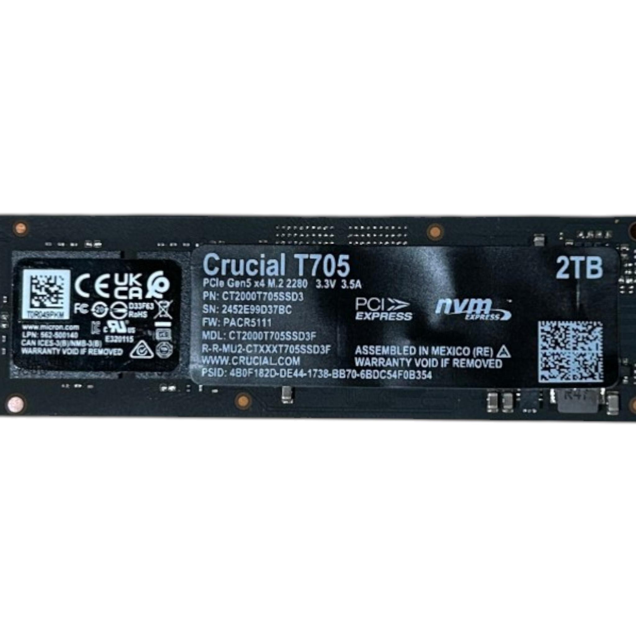 Crucial T705 2TB NVME PCIE Gen 5.0 x4
