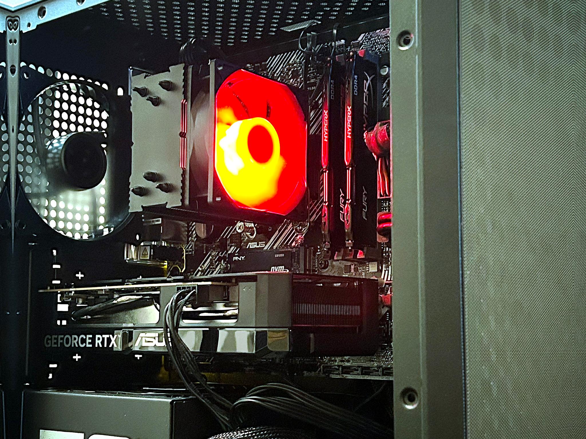 🔥 Crimson Shadow Gaming PC – Ryzen 5 5500 / RTX 5060 / 16GB DDR4 / 500GB NVMe