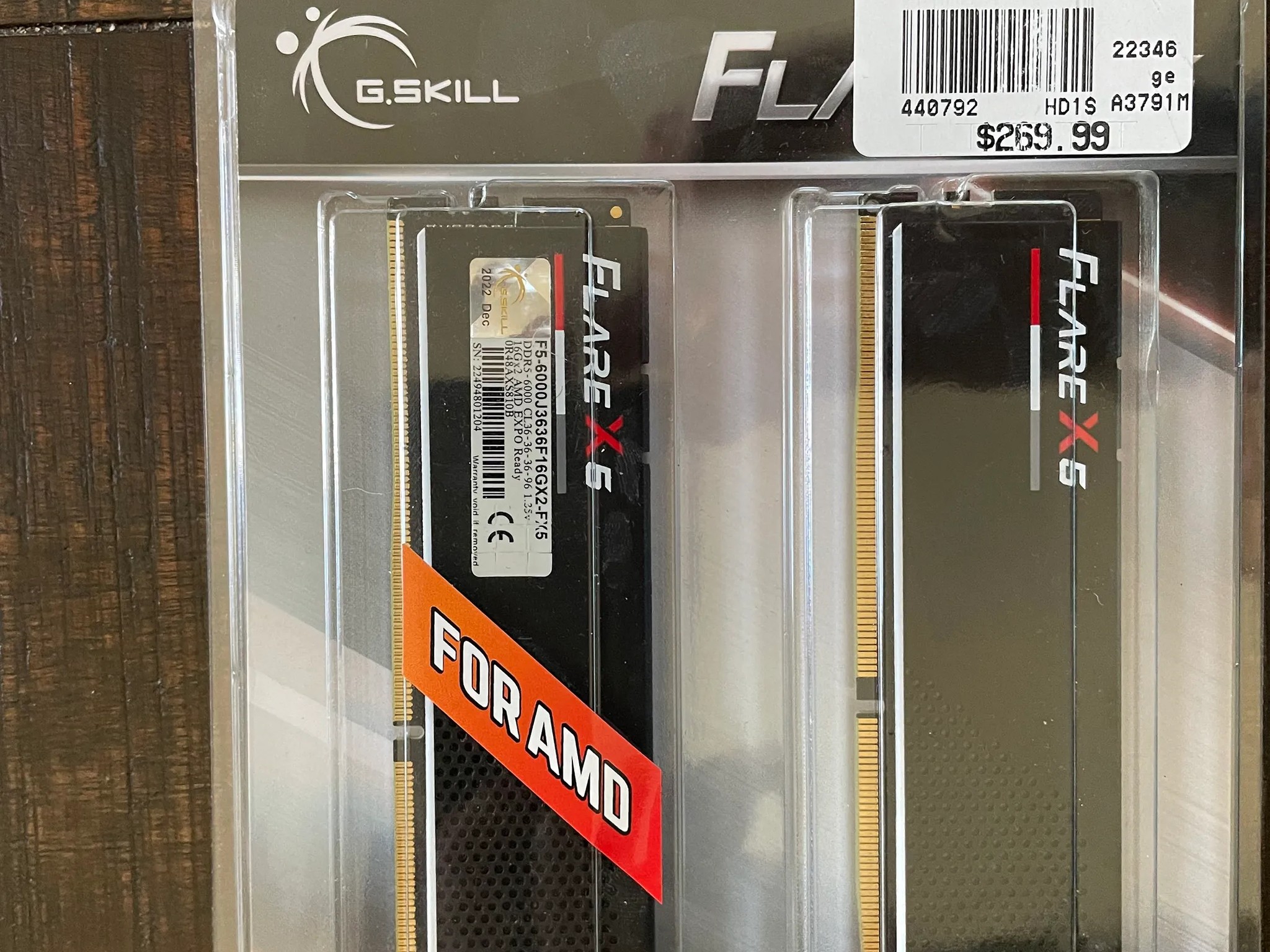 G.Skill Flare X5 Series 32GB (2 x 16GB) DDR5-6000 PC5-48000 CL36 Dual Channel Desktop Memory