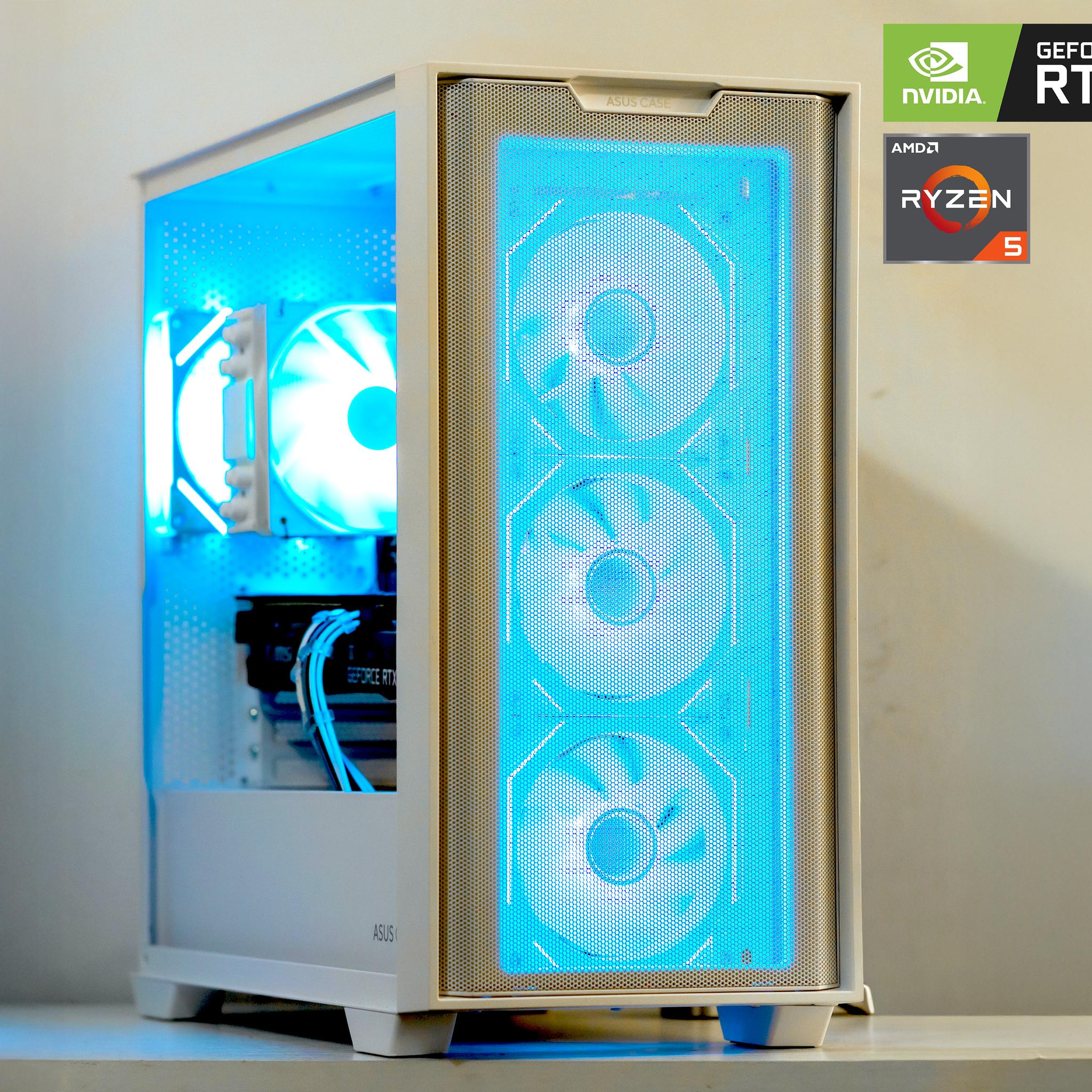 Budget Gaming PC - NVIDIA RTX 3070 | Ryzen 5 | 16GB RAM | White Aesthetic Build | Windows 11