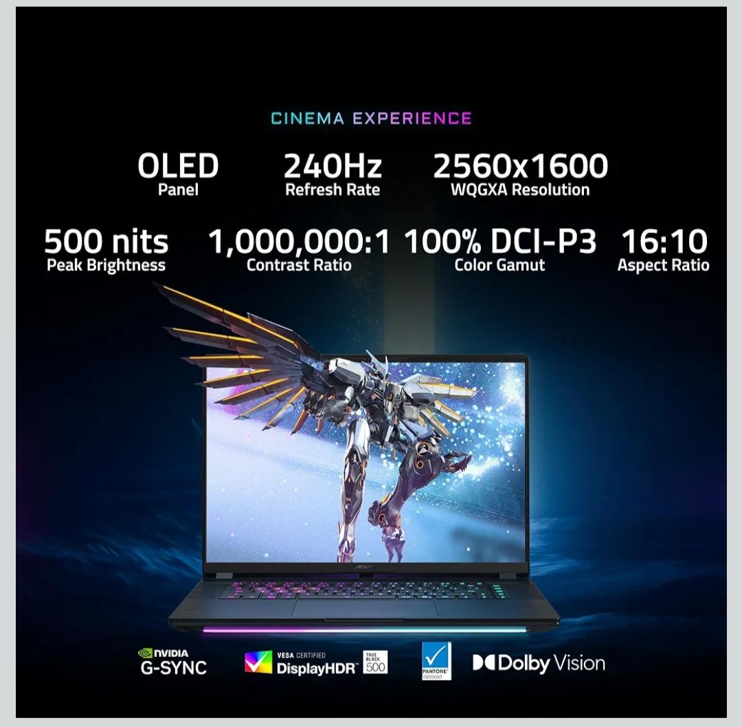 Gigabyte Auros Master Gaming Laptop RTX 5070Ti l Intel I9 275HX l 32GB DDR5 l 1600p 240Hz OLED