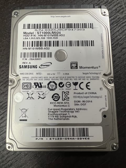 Seagate Momentus 1 TB 2.5-Inch SATA III 5400 RPM 8MB Cache Hard Drive