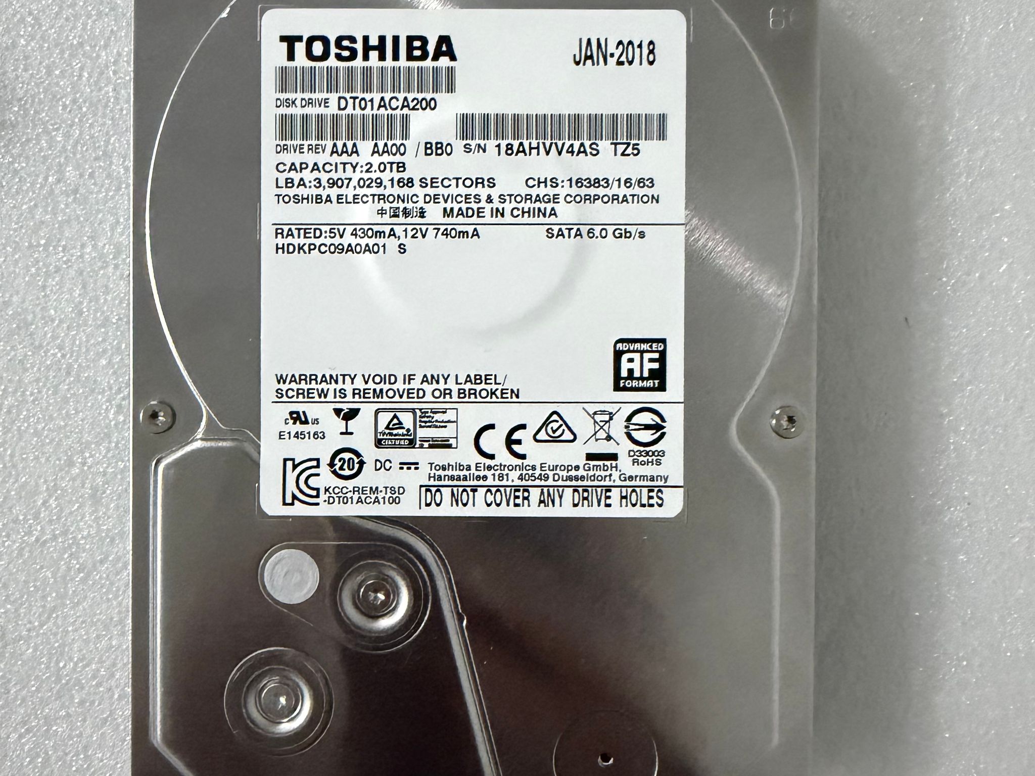Toshiba 2TB SATA HDD Free Shipping