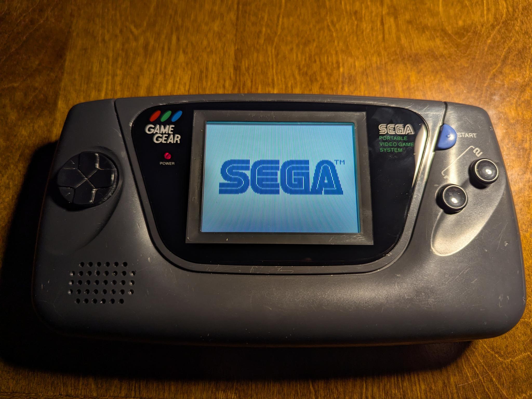 Sega Game Gear Handheld Console, Fully Recapped + Glass Screen Lens, with Sonic Chaos Game Cartridge