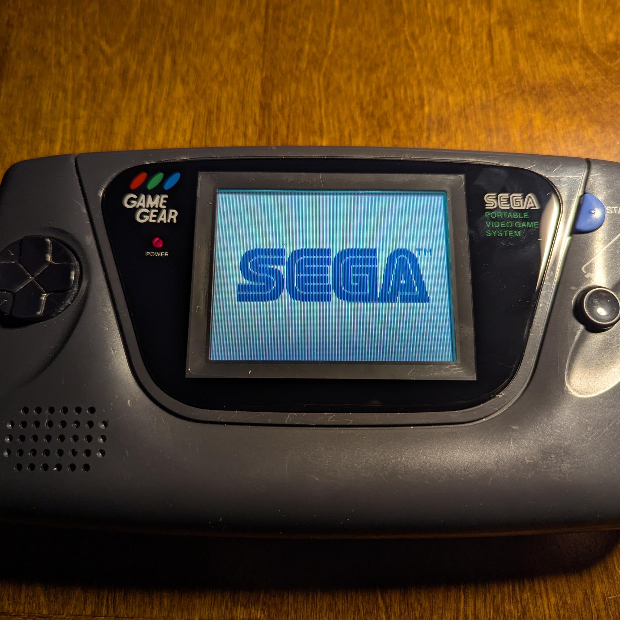 Sega Game Gear Handheld Console, Fully Recapped + Glass Screen Lens, with Sonic Chaos Game Cartridge