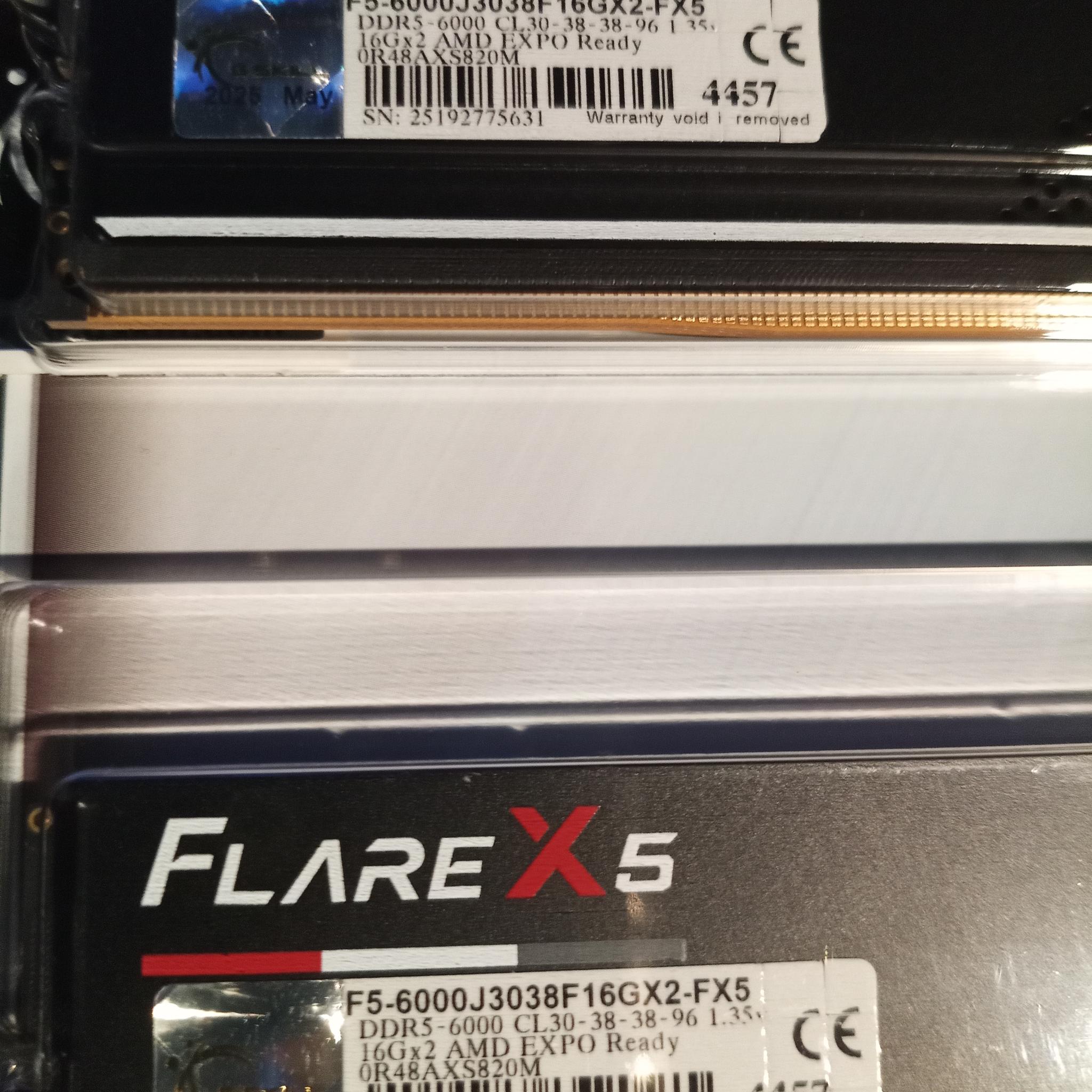 **NEW** G Skill Flare X5 DDR5 6000mt/s 2x16gb(32gb) matched pair RAM, CAS Latency: CL30