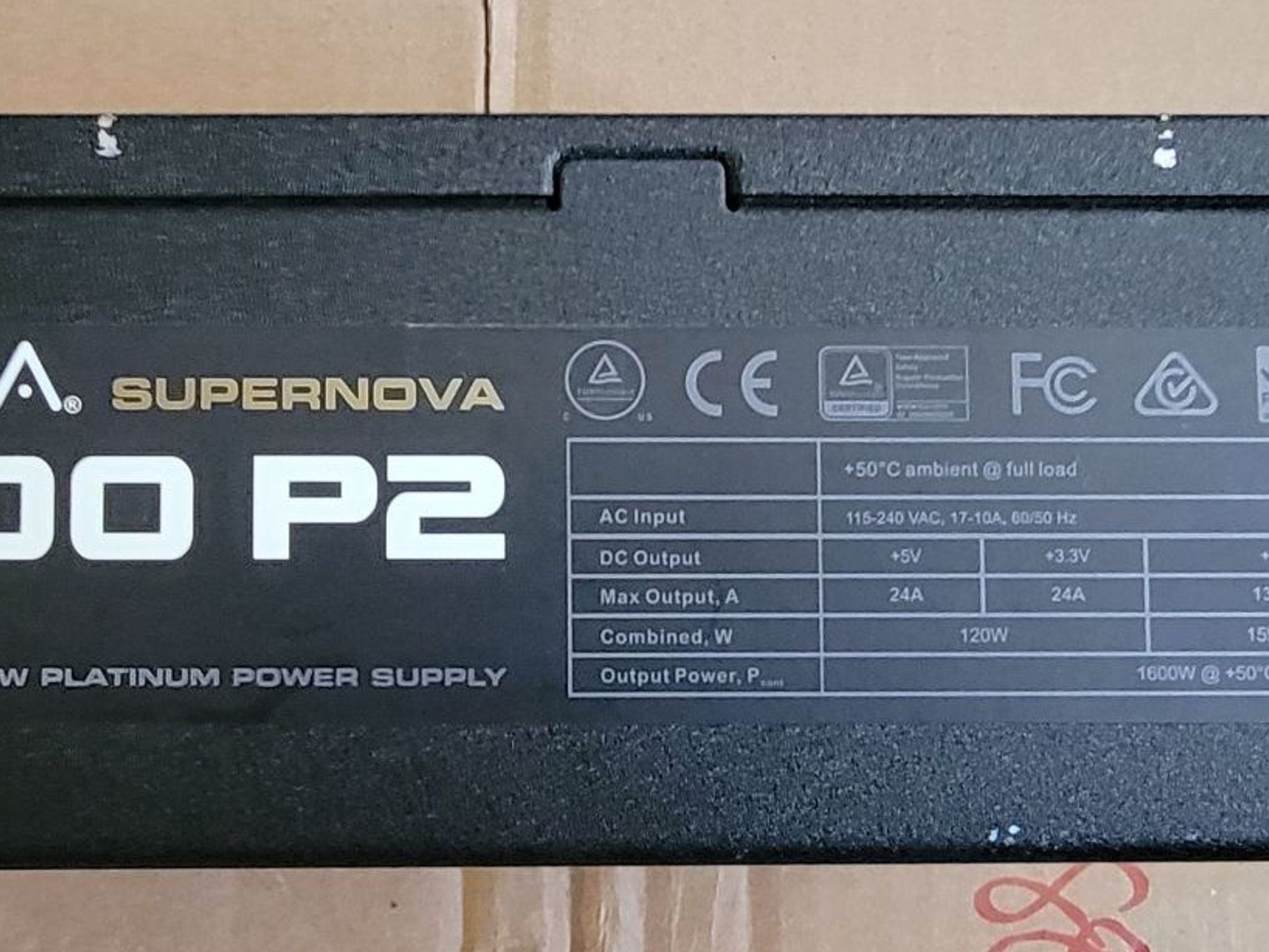 EVGA SuperNOVA 1600 P2 80+ PLATINUM 1600 Watt Power Supply - Used