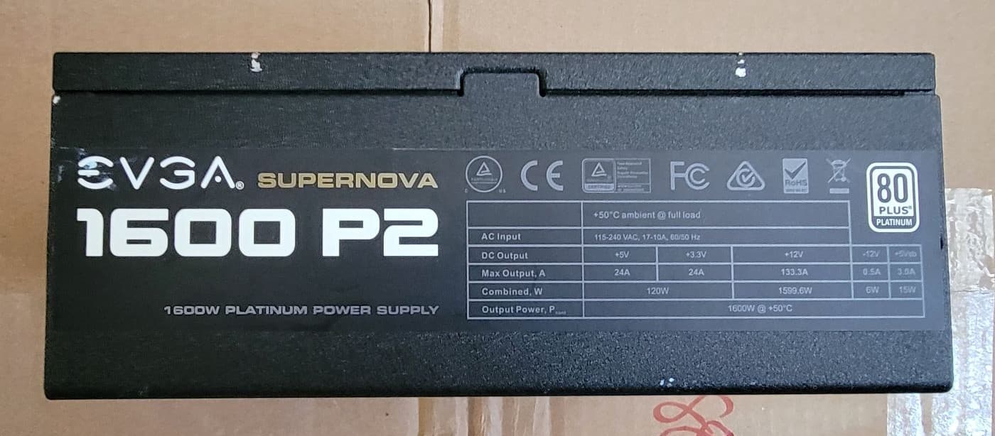 EVGA SuperNOVA 1600 P2 80+ PLATINUM 1600 Watt Power Supply - Used