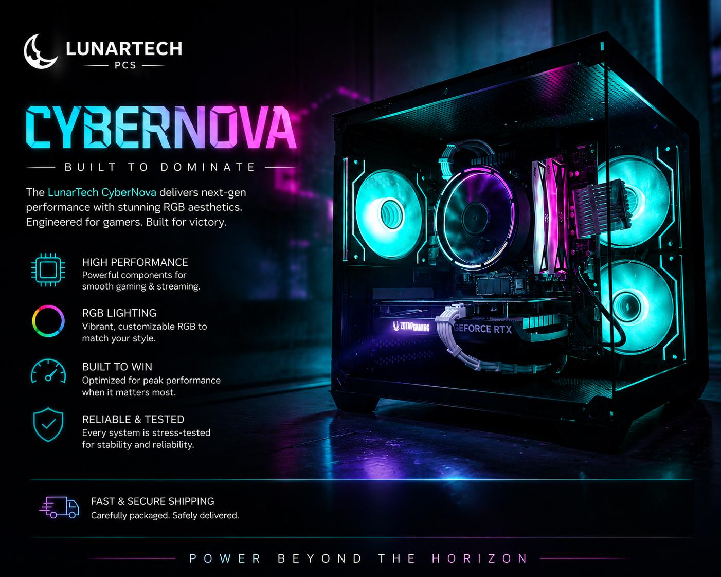 🌈"CyberNova"⚫️| 1080p Gaming | RTX 5060 | Ryzen 5 3600 | 16GB Ram | 512GB SSD | Free ShIpping
