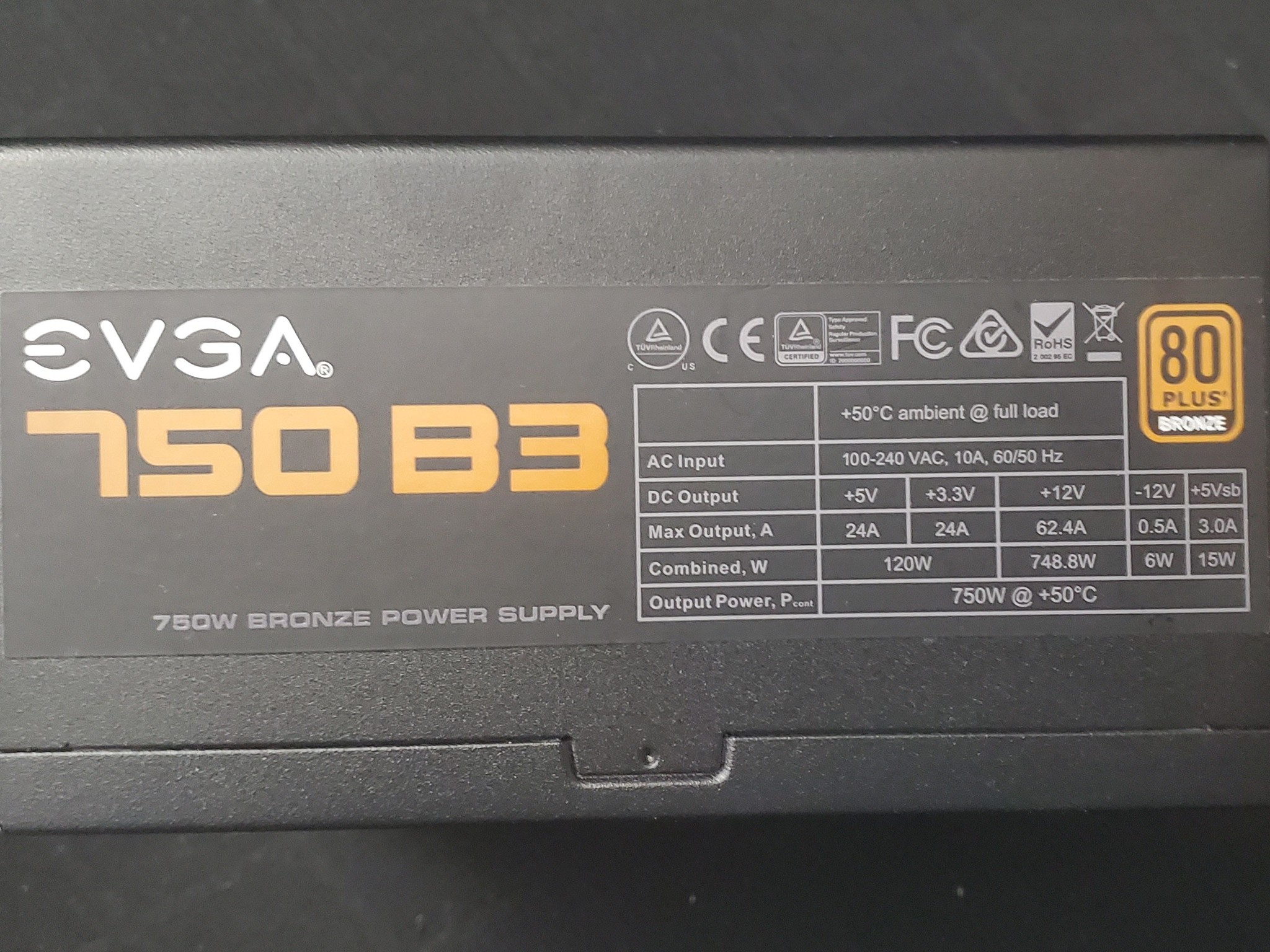 EVGA 750 B3 BRONZE RATED MODULAR PSU