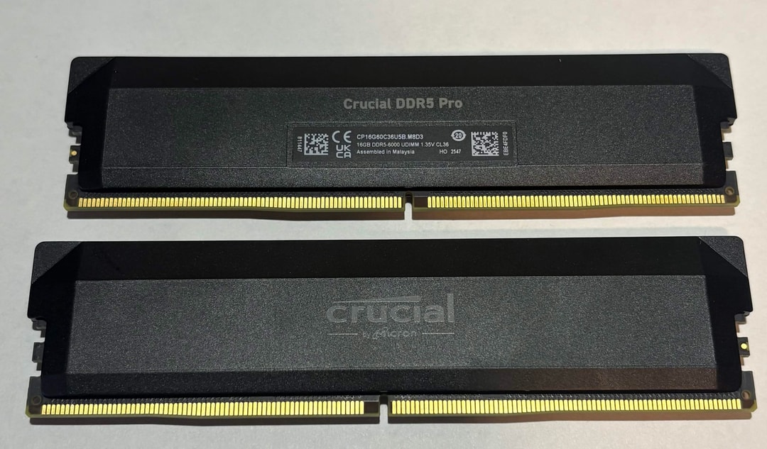Crucial Pro Overclocking 32GB (2x16GB) DDR5-6000 CL36 Desktop