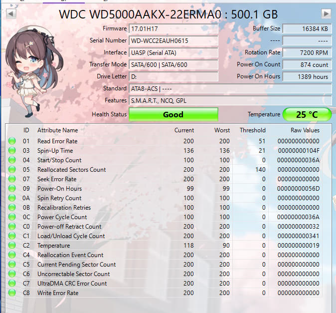 Western Digital Blue 500GB SATA Hard Drive | Tested & Functional