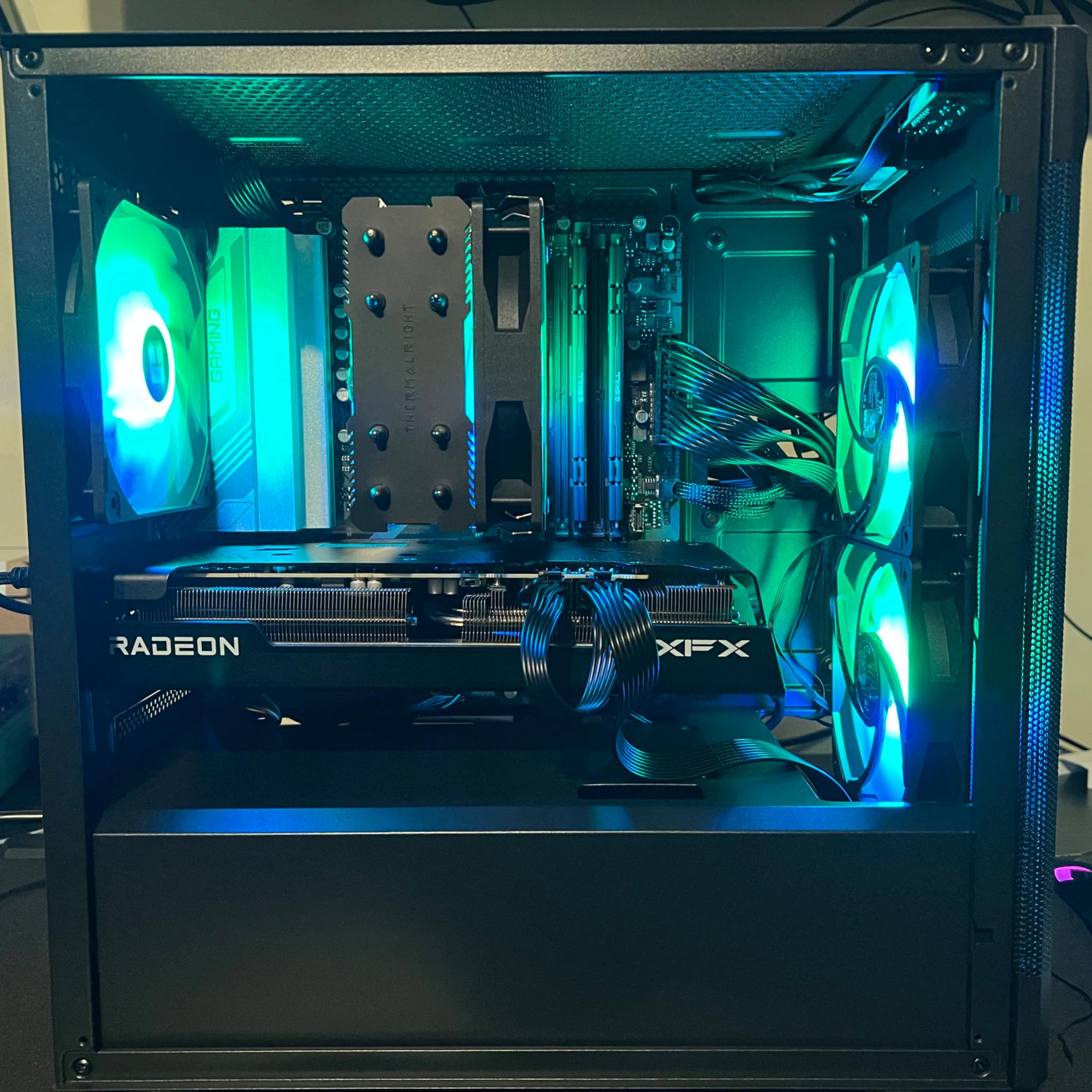 Team Red 2.0 Ryzen 5 7600x/1.5 TB SSD/32GB DDR5/RX 7600 XT/ARGB fans. ALL NEW parts!