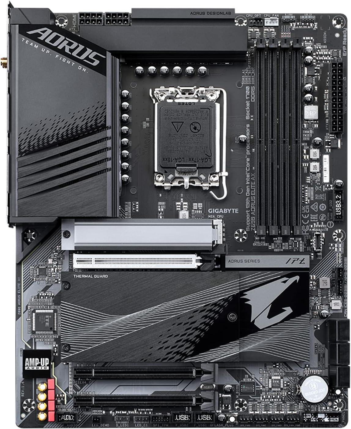 GIGABYTE Z690 AORUS Elite AX LGA 1700/ Intel Z690/ DDR5/ Quad M.2/ PCIe 5.0/WiFi 6/