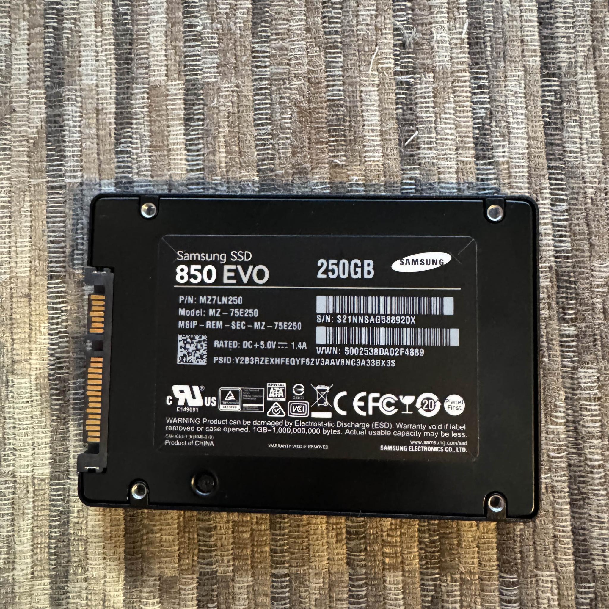 4x SATA Storage Lot – 2TB + 1TB HDDs and 250GB Samsung SSD