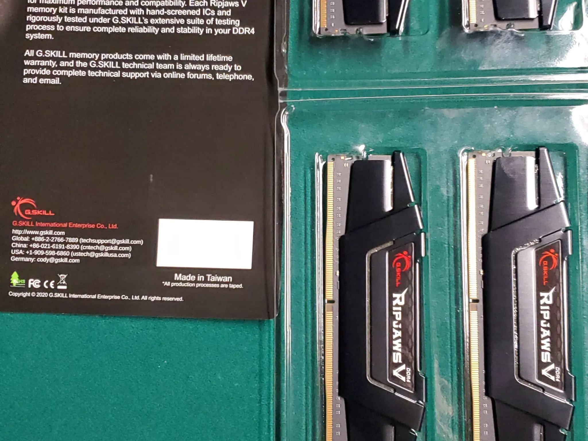 G. Skill Ripjaws DDR4 3200MT, CL16 4X16g