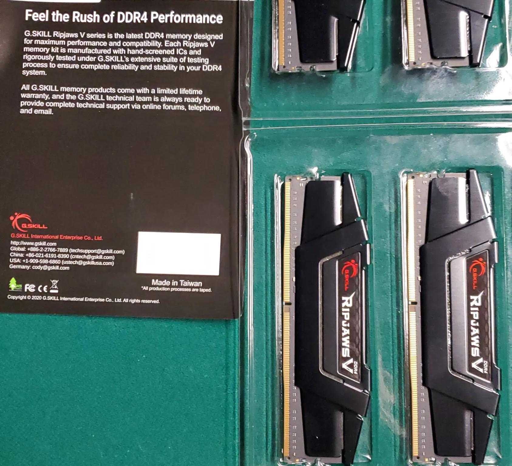 G. Skill Ripjaws DDR4 3200MT, CL16 4X16g
