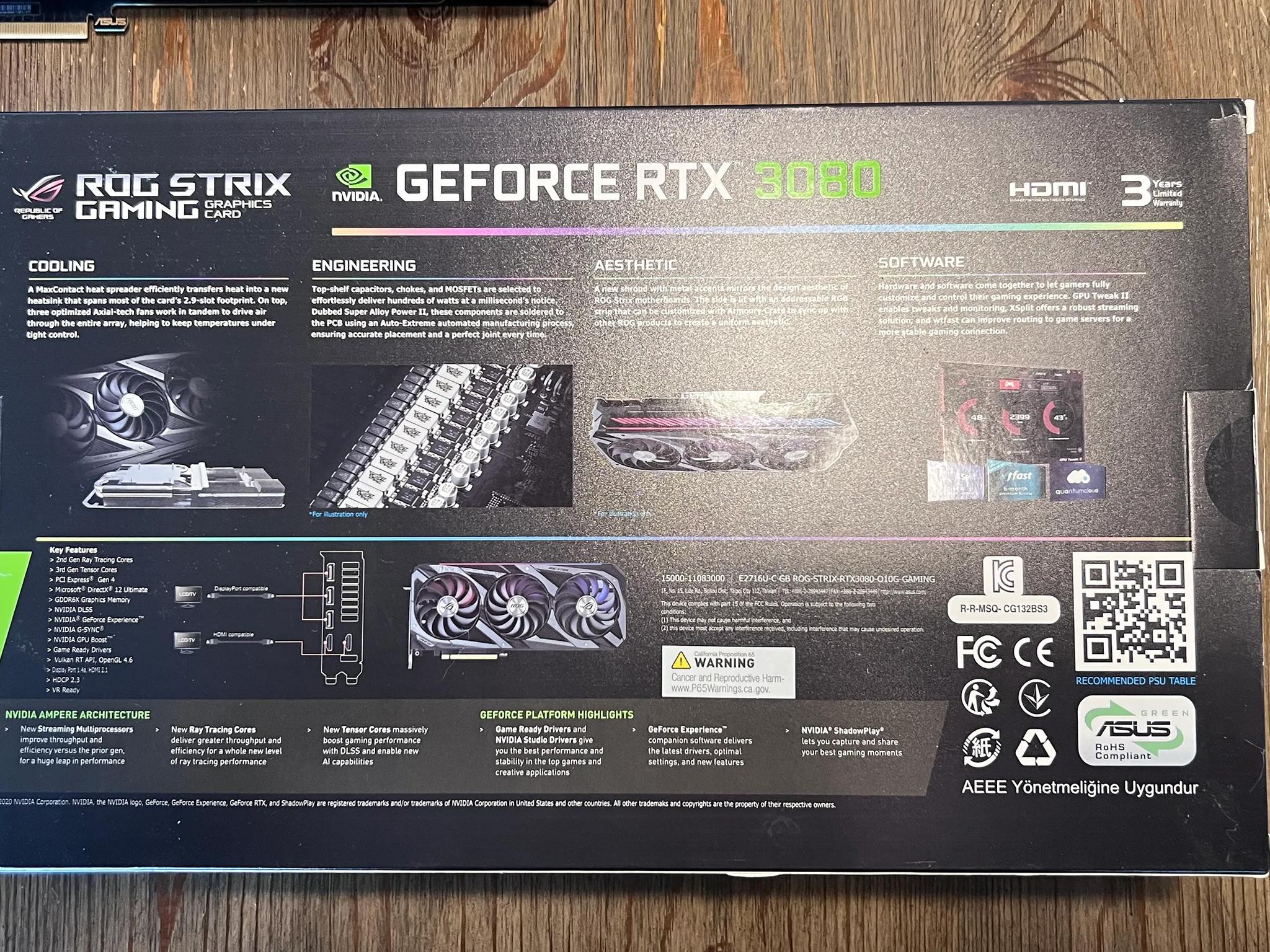 Asus 3080 ROG Stix 10G 