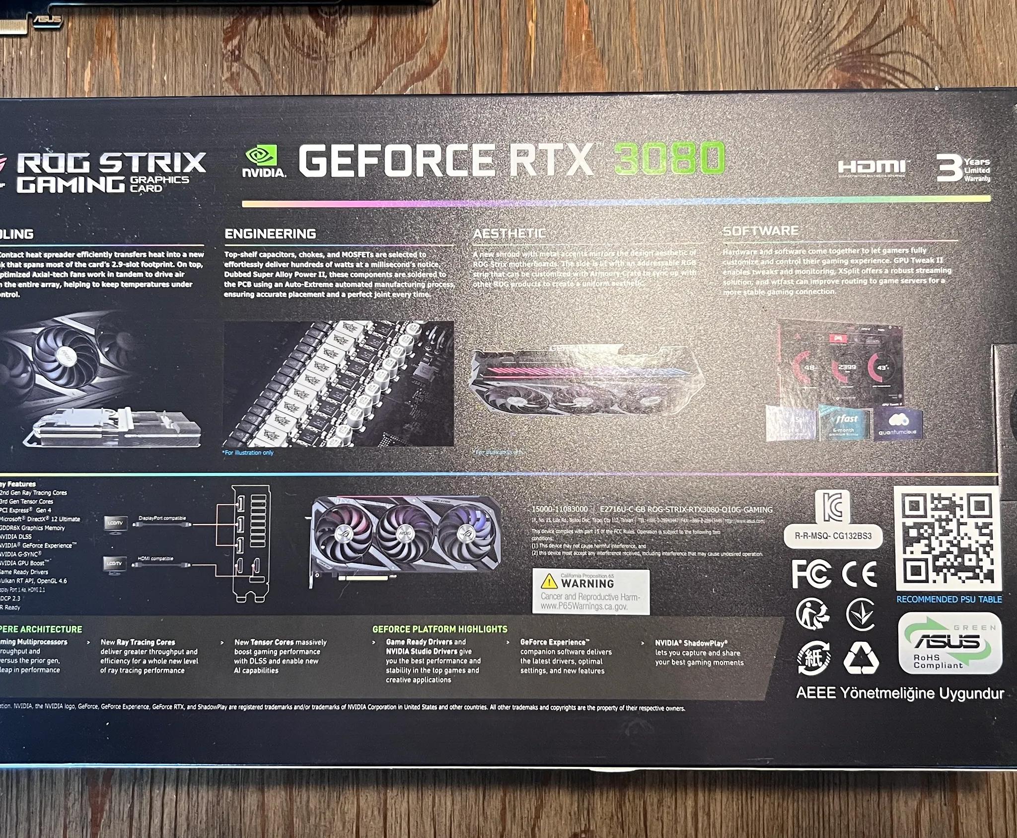Asus 3080 ROG Stix 10G 