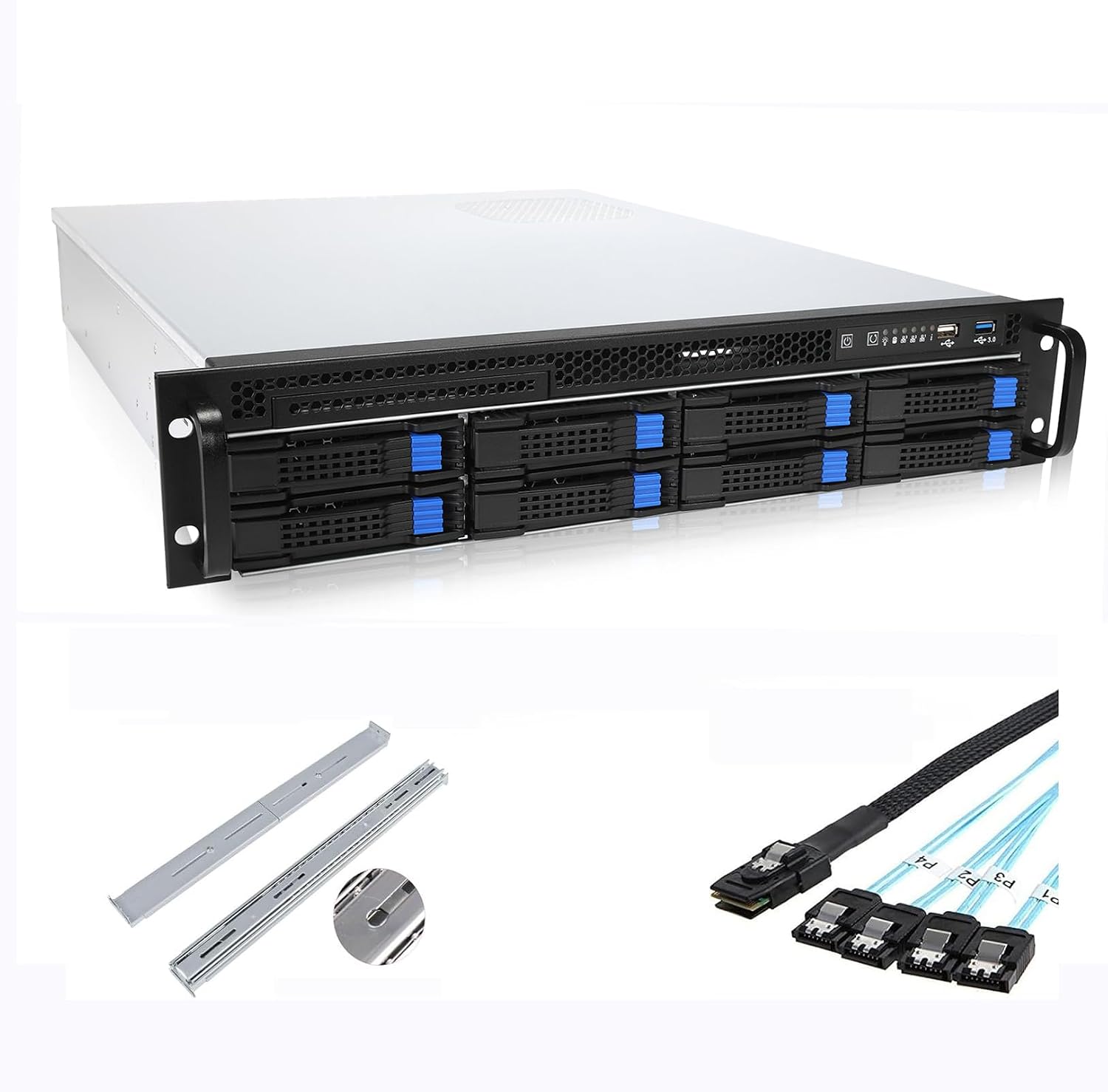 RackChoice 2U Server case 6Gbps hot swap 8 Bays M-ATX Mini-ITX