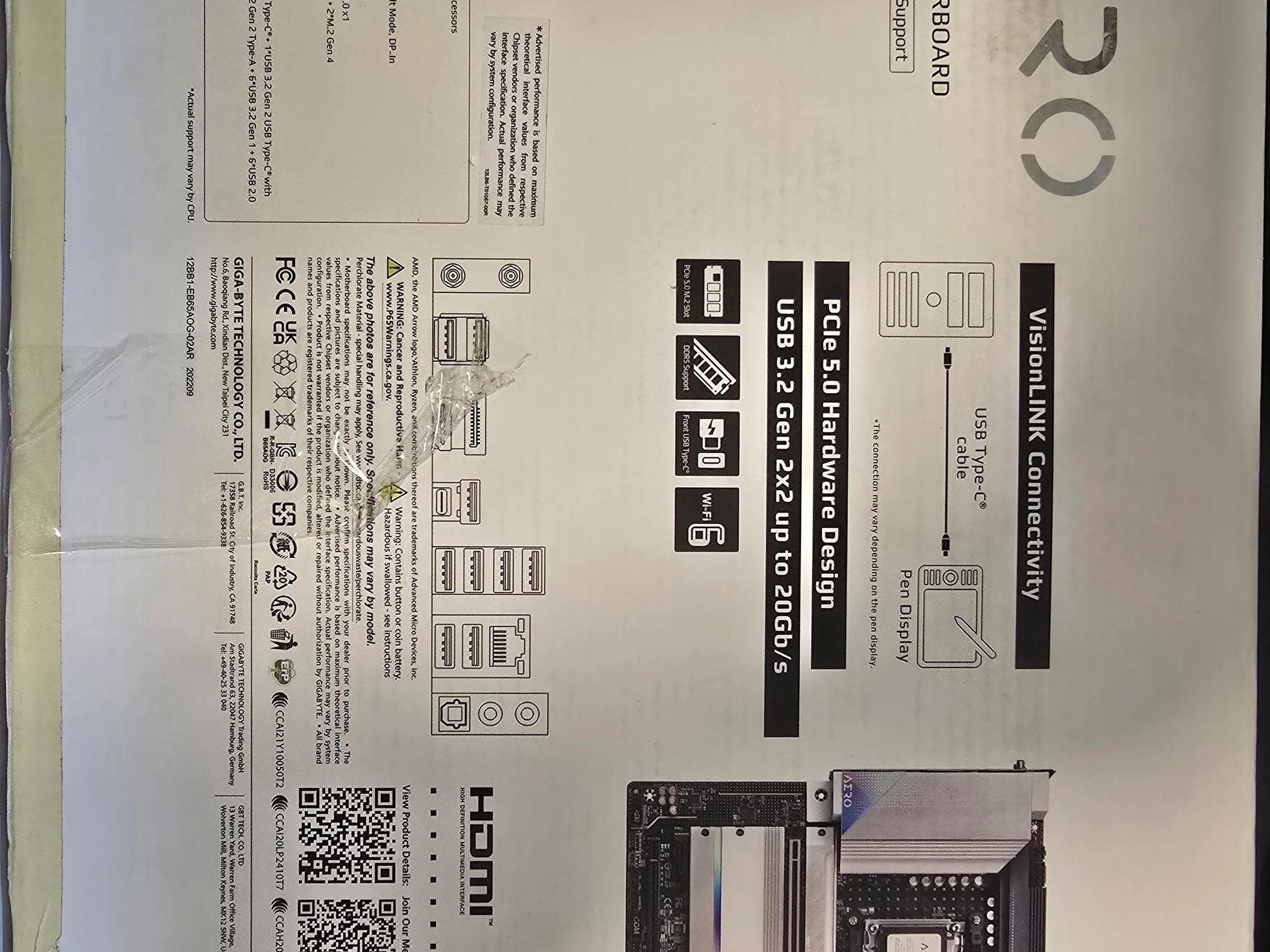 Gigabyte B650 AERO G Motherboard - New Open Box Factory Refurbished