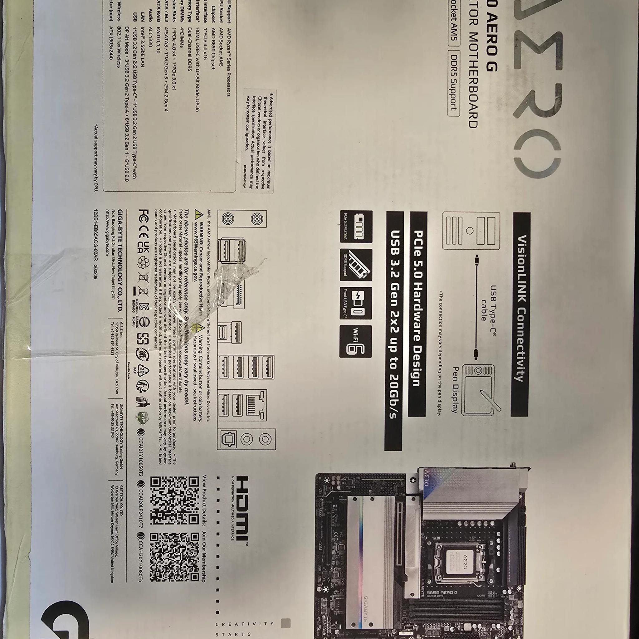 Gigabyte B650 AERO G Motherboard - New Open Box Factory Refurbished