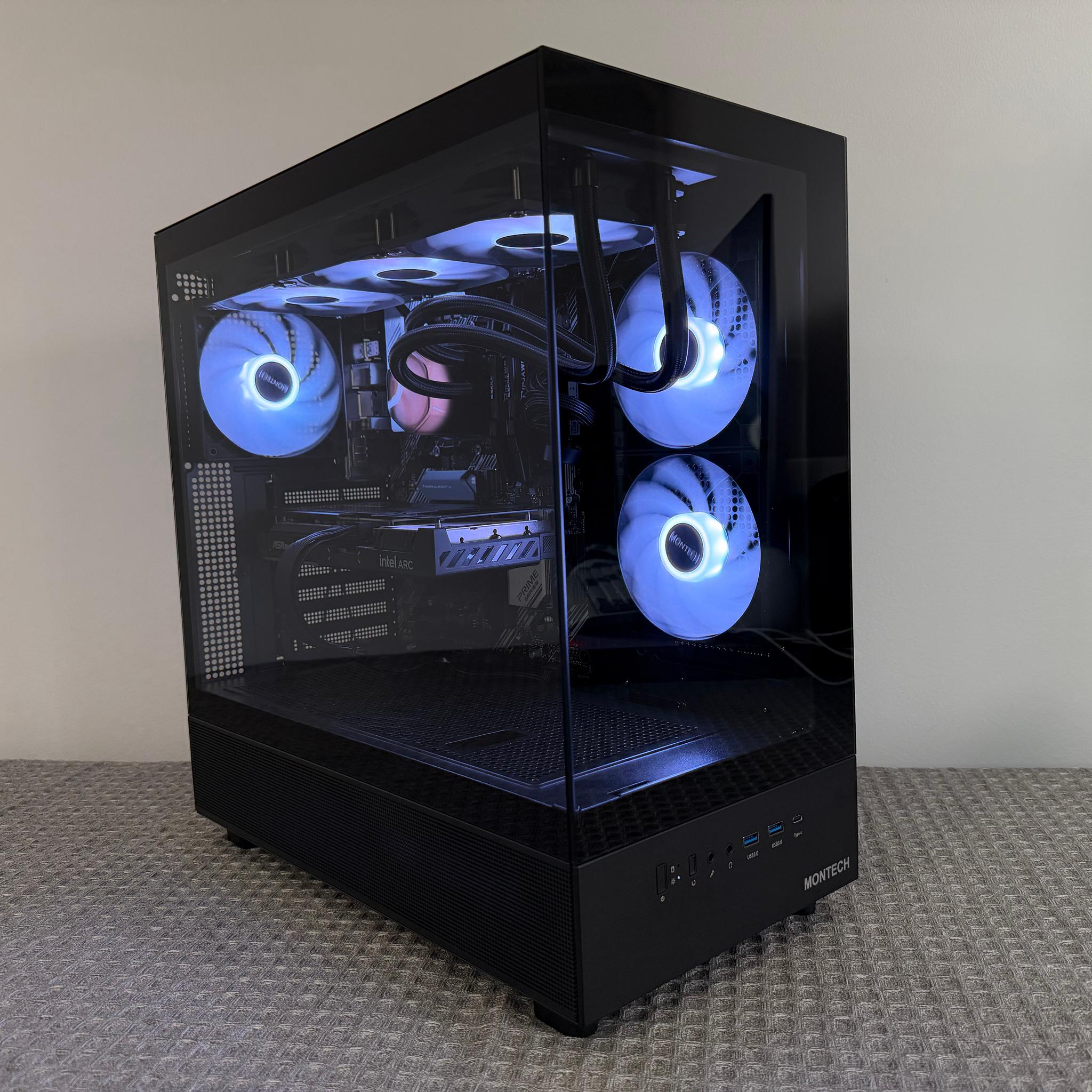 ARC B580 12GB OC • RYZEN 7 5800XT • B550 WIFI • 16GB DDR4 • 512GB SSD • 360MM AIO • NEW GAMING PC