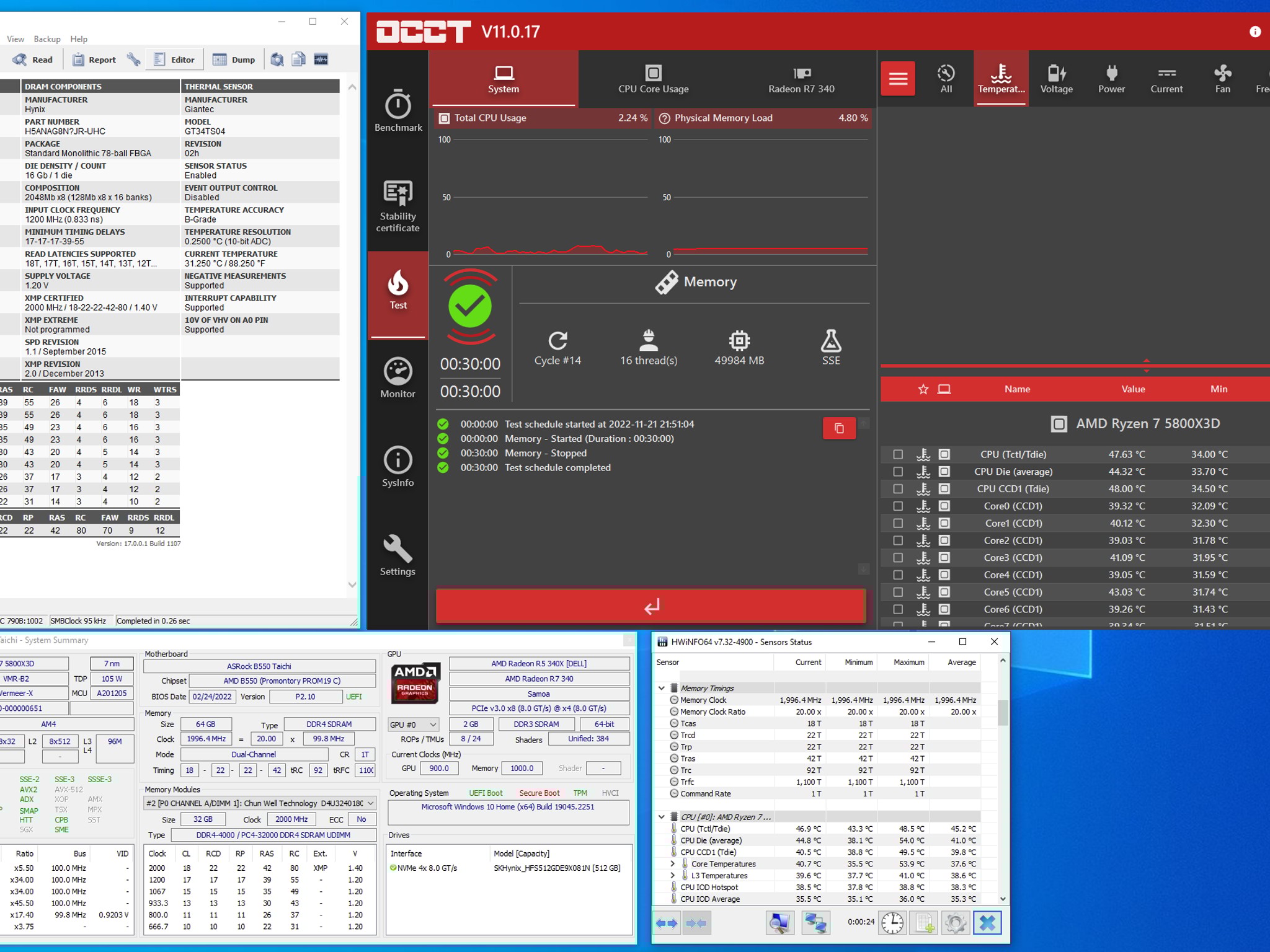 OLOy Blade RGB 64GB (2x32GB) DDR4-4000mhz CL18 swapped w/ Custom Spray-Painted Pinnacle Heatsinks