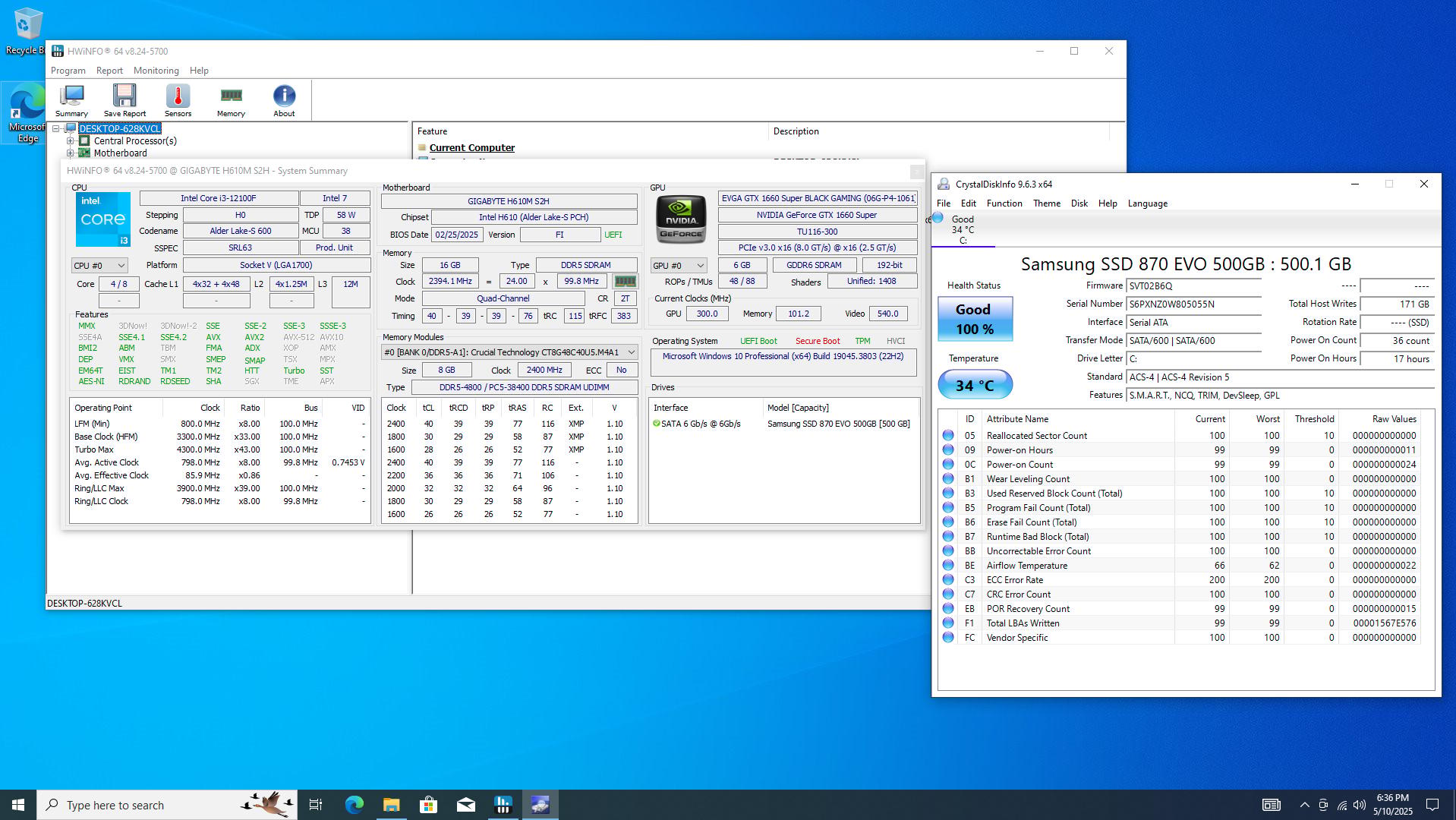 Pure Budget Performance 1080P PC, GTX 1660 Super, Intel 12100F, 16GB DDR5, 500GB SSD