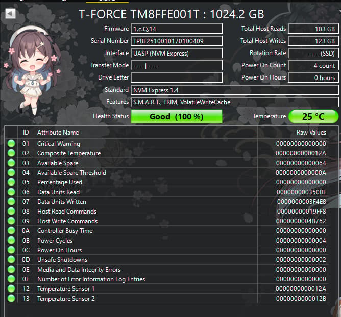TEAMGROUP T-Force G50 1TB NVMe M.2 SSD – PCIe Gen4 – 100% Health