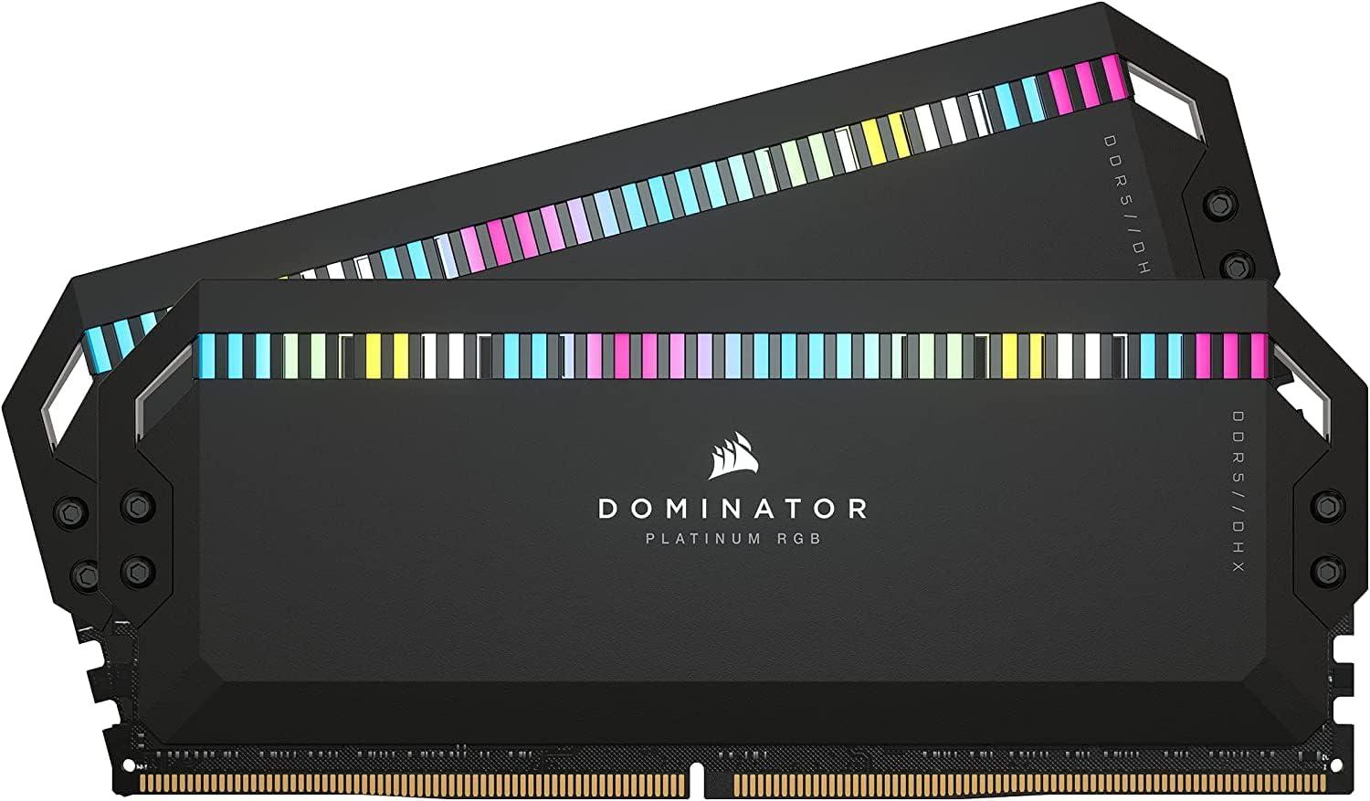 CORSAIR DOMINATOR PLATINUM RGB DDR5 RAM 64GB (2x32GB) 6600MHz CL32 Intel XMP - (CMT64GX5M2B6600C32)